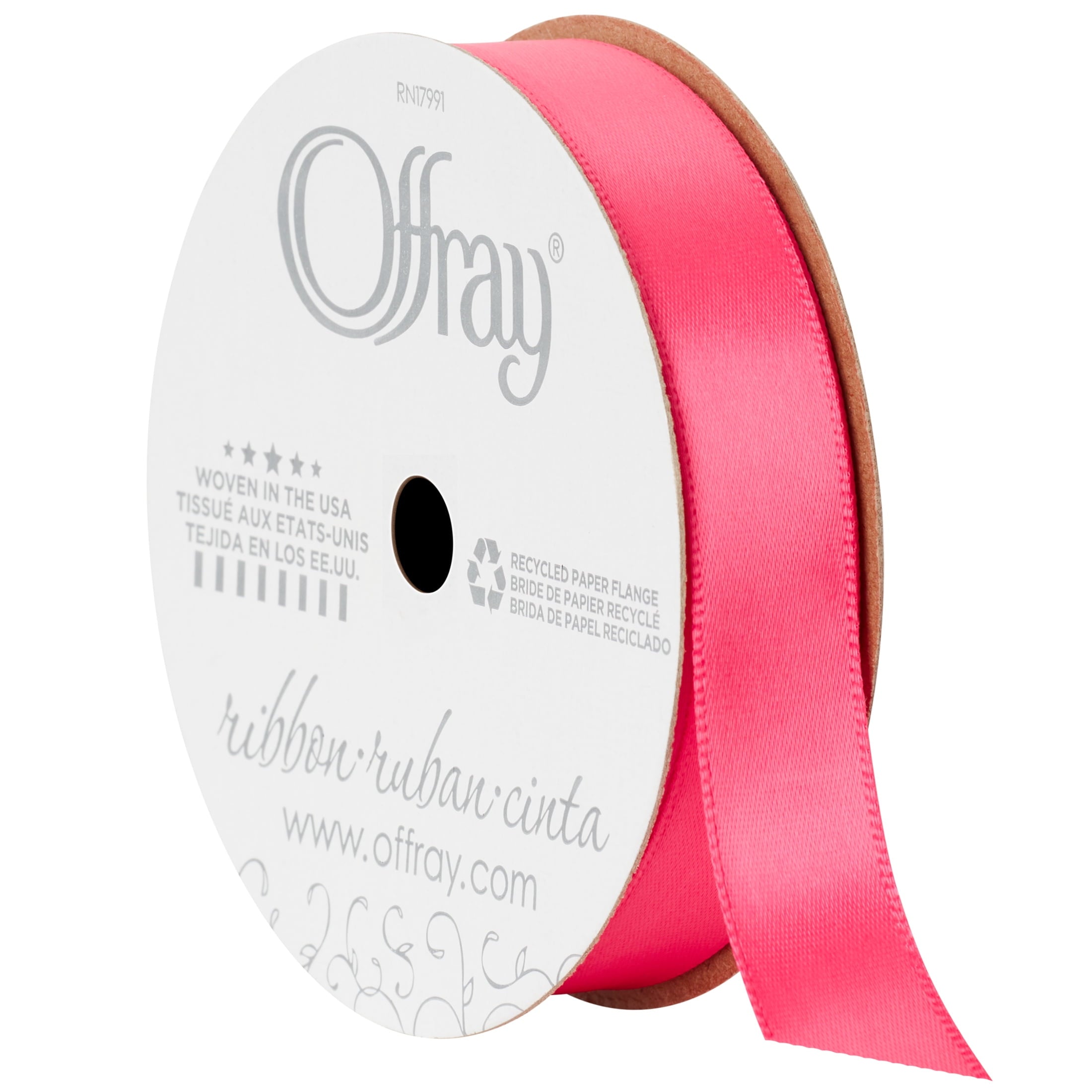 (3 pack) Offray Ribbon, Forest Green 5/8 inch Single Face Satin Polyester Ribbon, 18 feet
