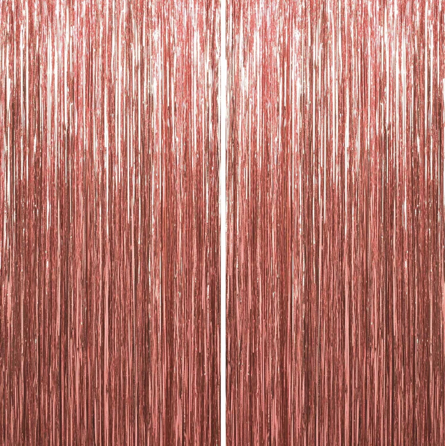Sm:)e 2-Pack Light Bright Silver Foil Fringe Curtains for Events - Birthday, Wedding, Graduation, Christmas, Baby Shower, various festivals Decor Photo Booth Fun!