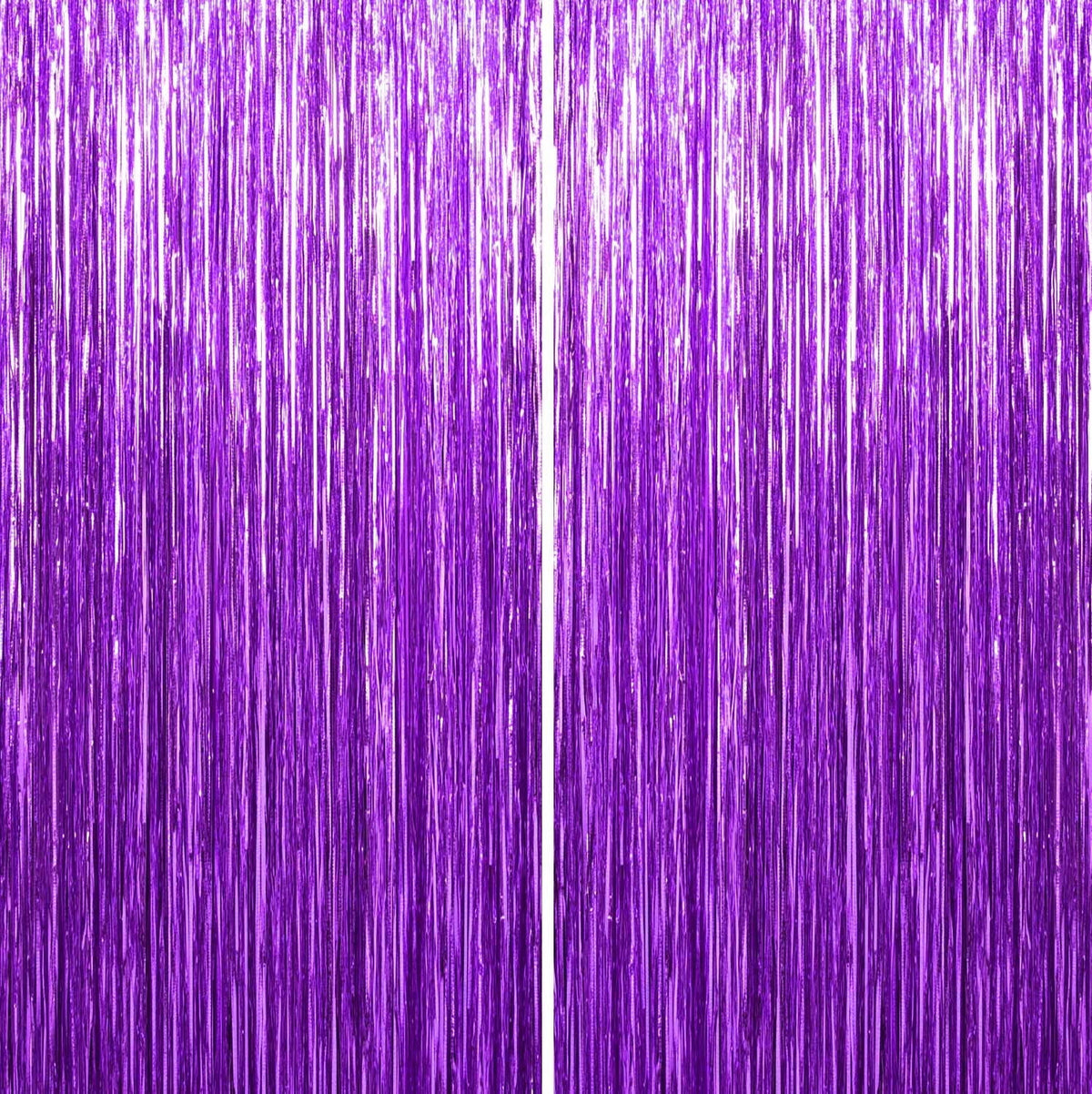 Sm:)e 2-Pack Light Bright Silver Foil Fringe Curtains for Events - Birthday, Wedding, Graduation, Christmas, Baby Shower, various festivals Decor Photo Booth Fun!