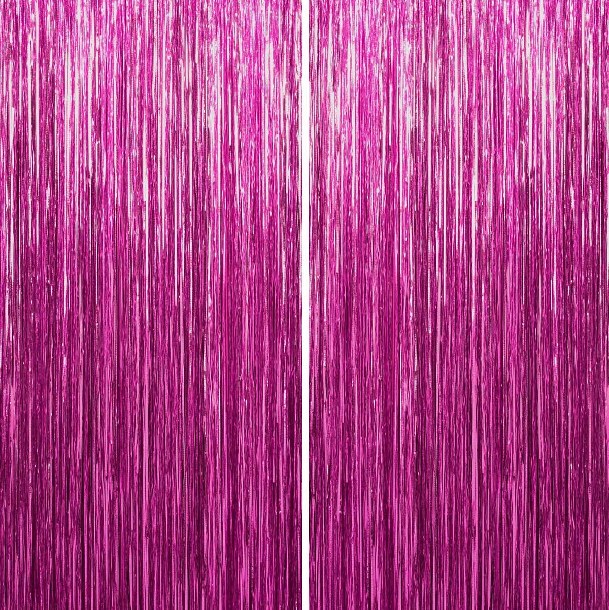 Sm:)e 2-Pack Light Bright Silver Foil Fringe Curtains for Events - Birthday, Wedding, Graduation, Christmas, Baby Shower, various festivals Decor Photo Booth Fun!