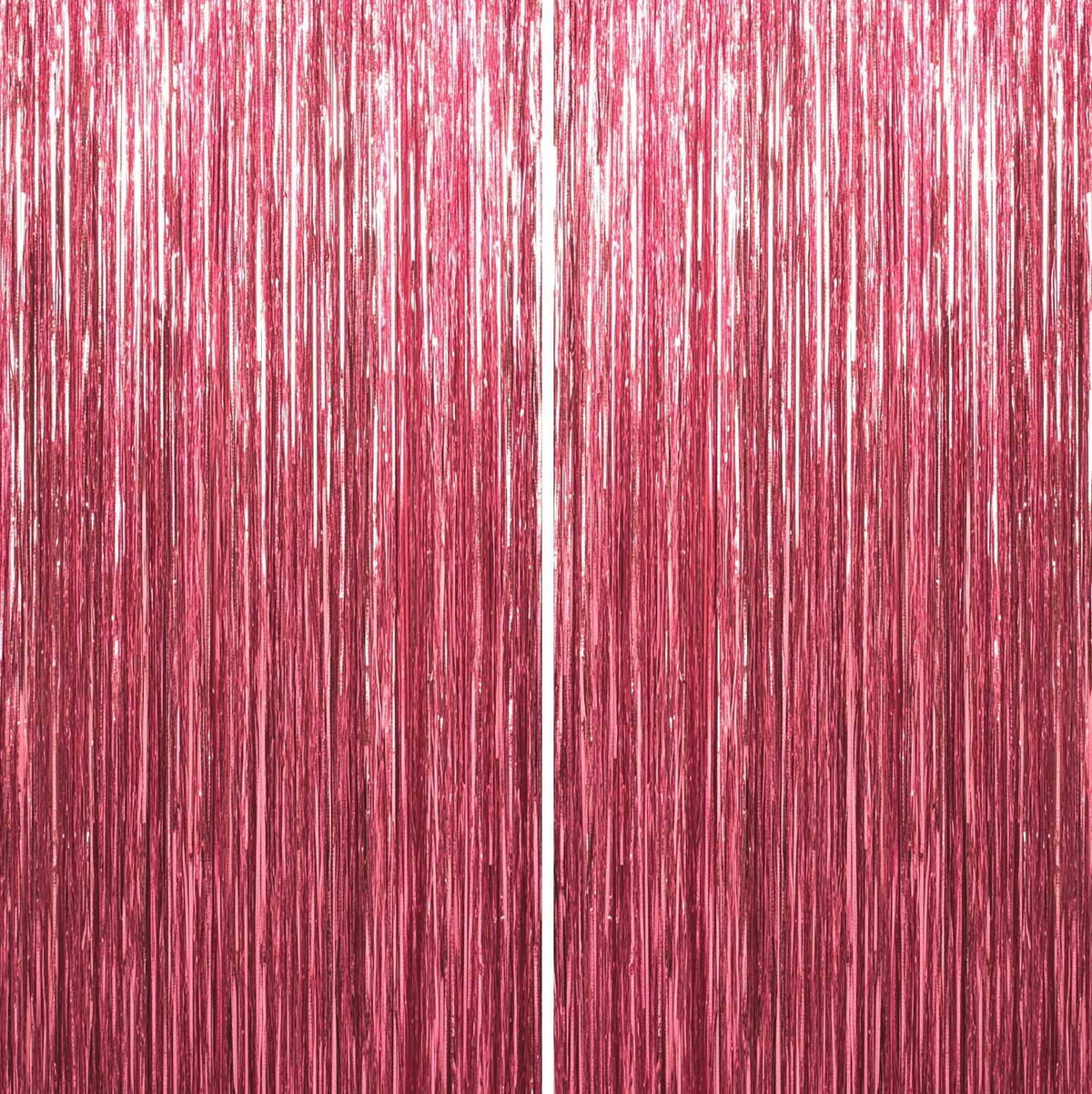 Sm:)e 2-Pack Light Bright Silver Foil Fringe Curtains for Events - Birthday, Wedding, Graduation, Christmas, Baby Shower, various festivals Decor Photo Booth Fun!