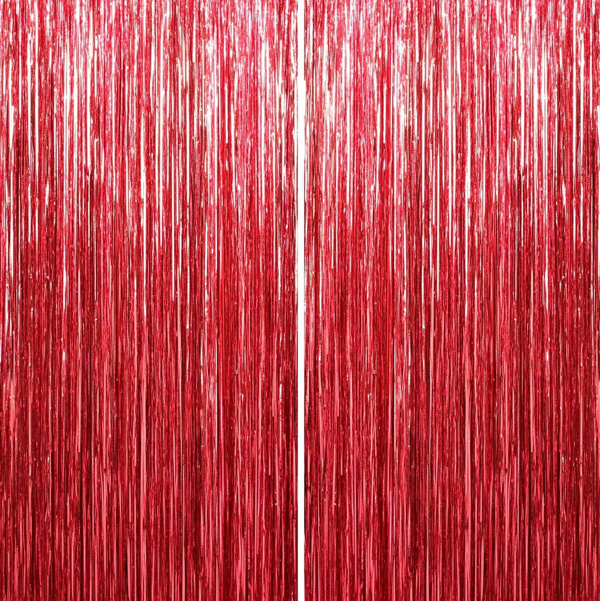 Sm:)e 2-Pack Light Bright Silver Foil Fringe Curtains for Events - Birthday, Wedding, Graduation, Christmas, Baby Shower, various festivals Decor Photo Booth Fun!