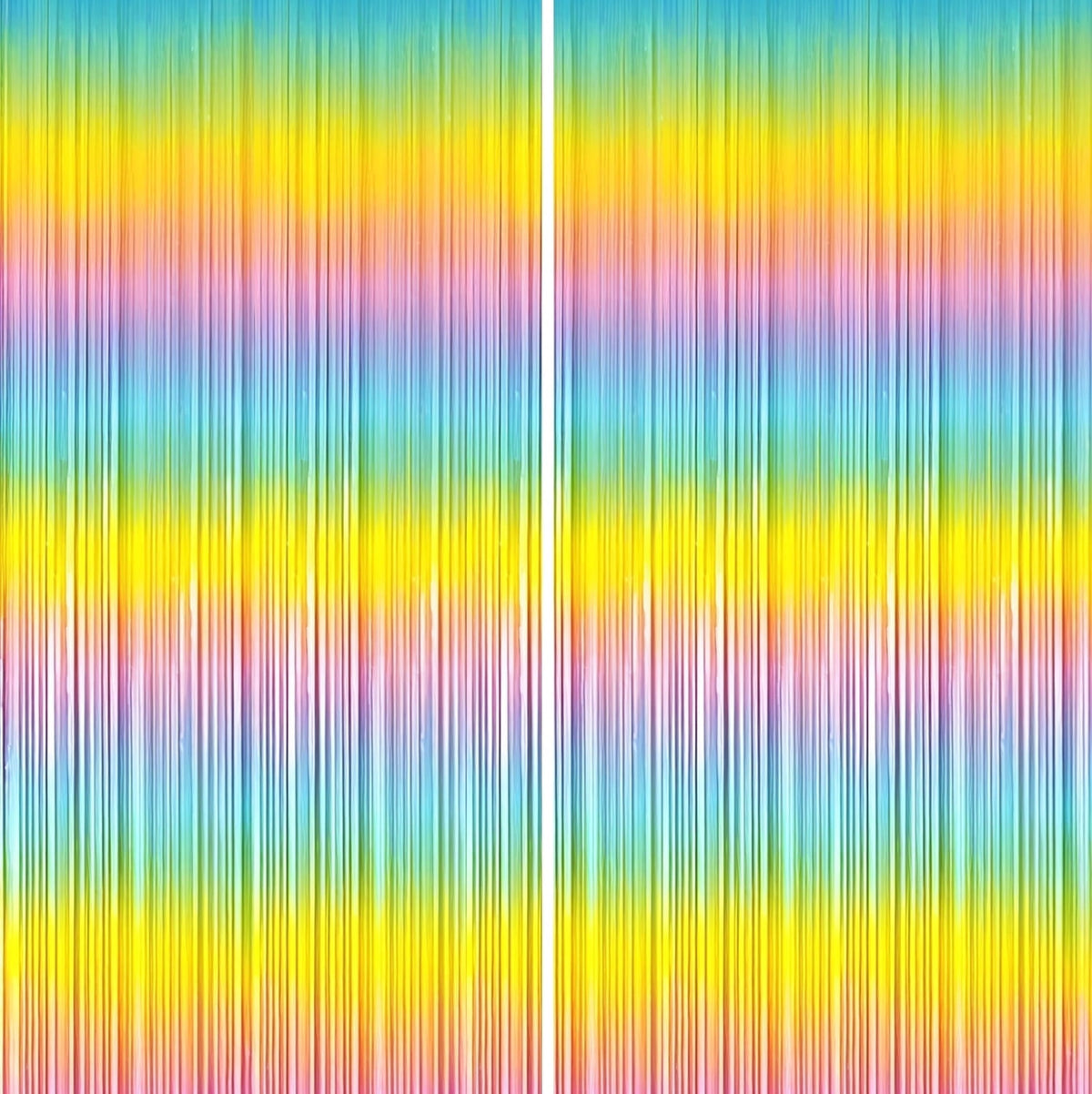 Sm:)e 2-Pack Light Bright Silver Foil Fringe Curtains for Events - Birthday, Wedding, Graduation, Christmas, Baby Shower, various festivals Decor Photo Booth Fun!