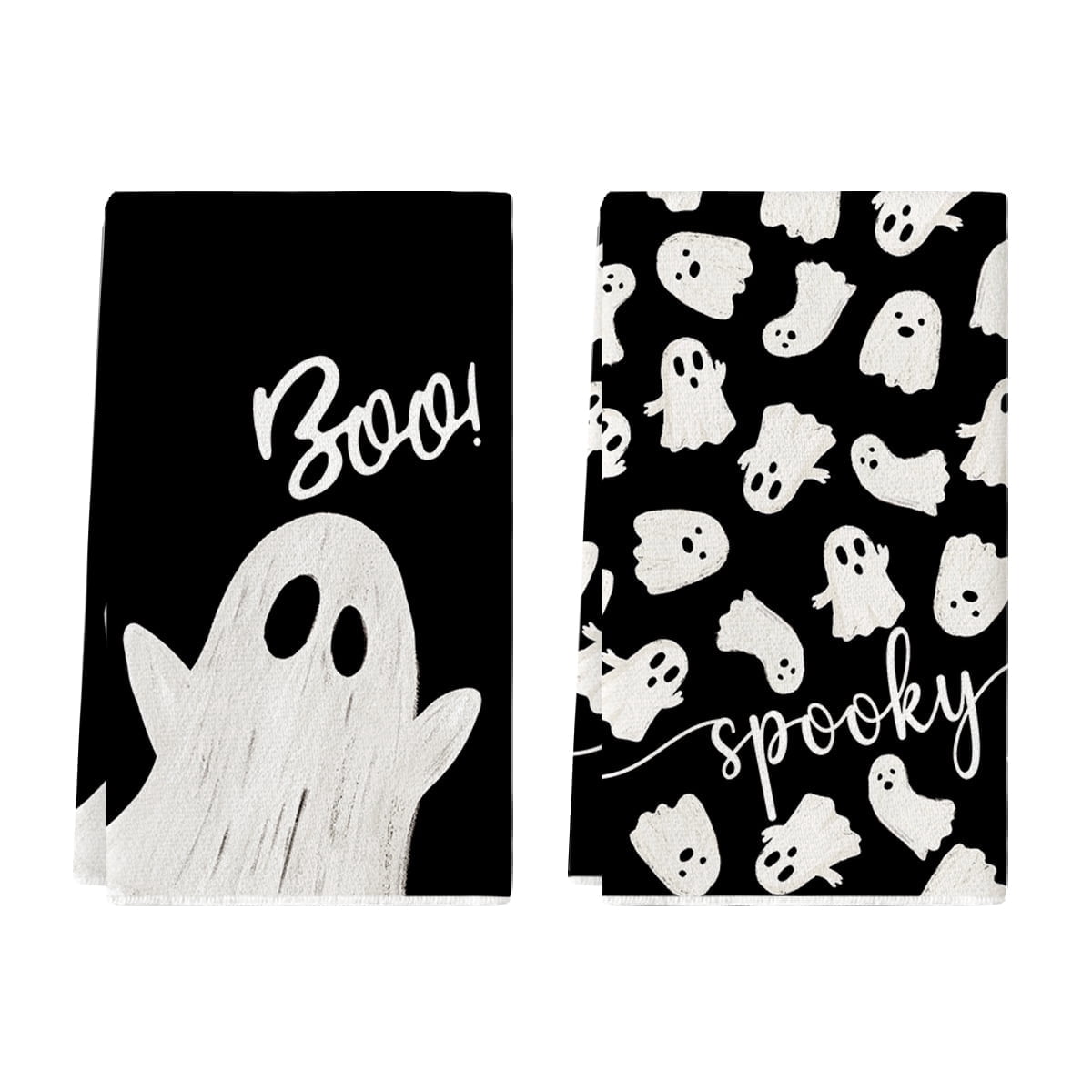 Sm:)e Spider Web Jack-O'-Lantern Pumpkin Cat Happy Halloween Kitchen Towels Dish Towels 18x26 Inch Set of 2
