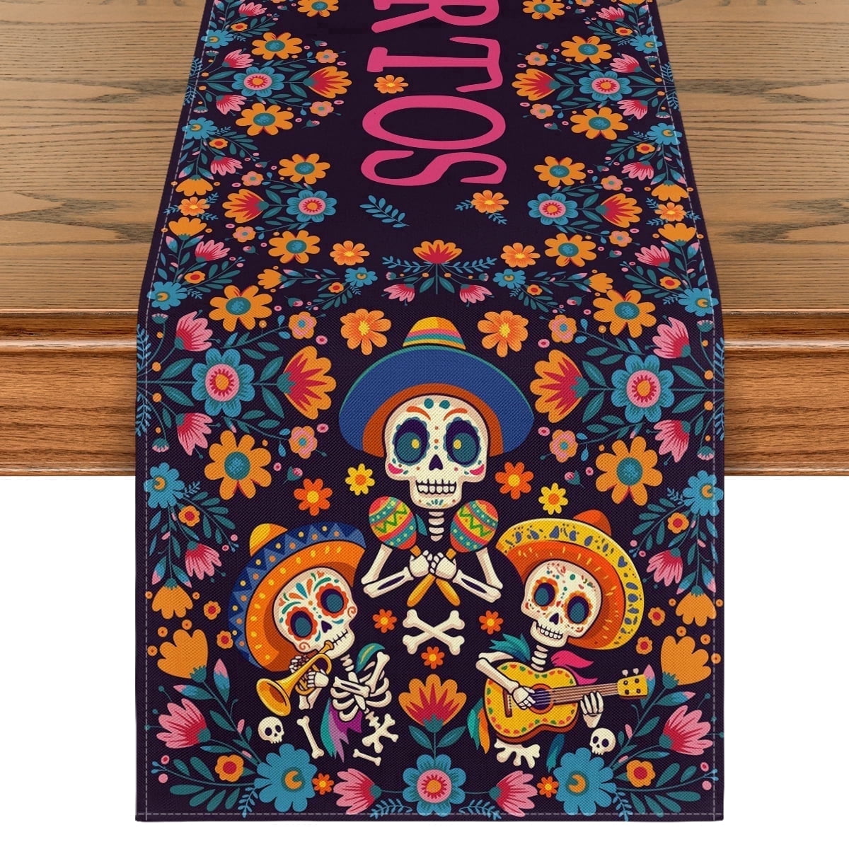 Sm:)e Halloween Table Runner Ghost Pumpkin 13x72 Inch, Halloween Party Kitchen Dining Indoor Outdoor Decorations,Orange