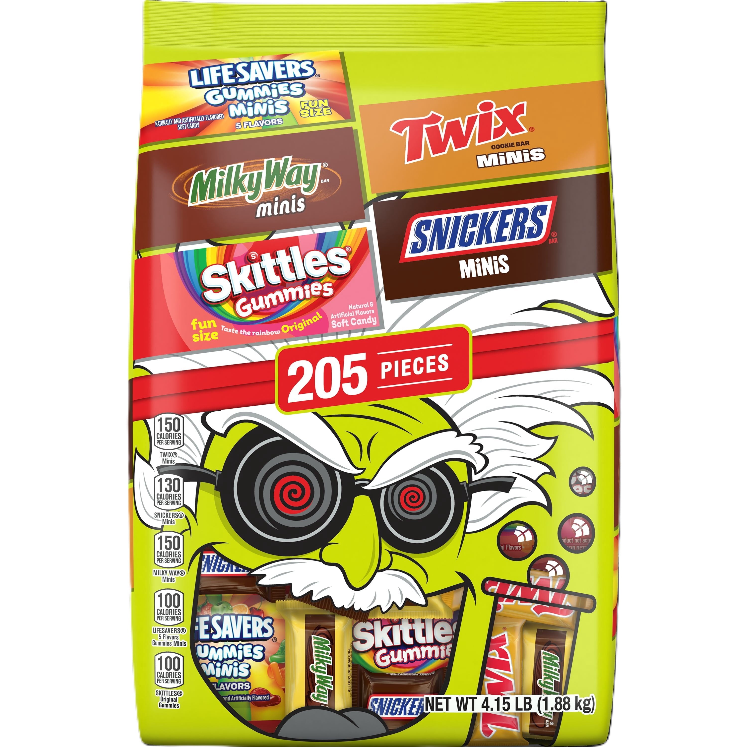 Snickers, Skittles Gummies & More Halloween Candy Variety Pack - 205 Ct Bulk Bag