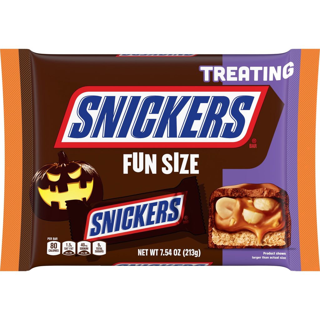 Snickers Fun Size Halloween Chocolate Bars, Treating Size - 7.54 oz Bulk Candy Bag