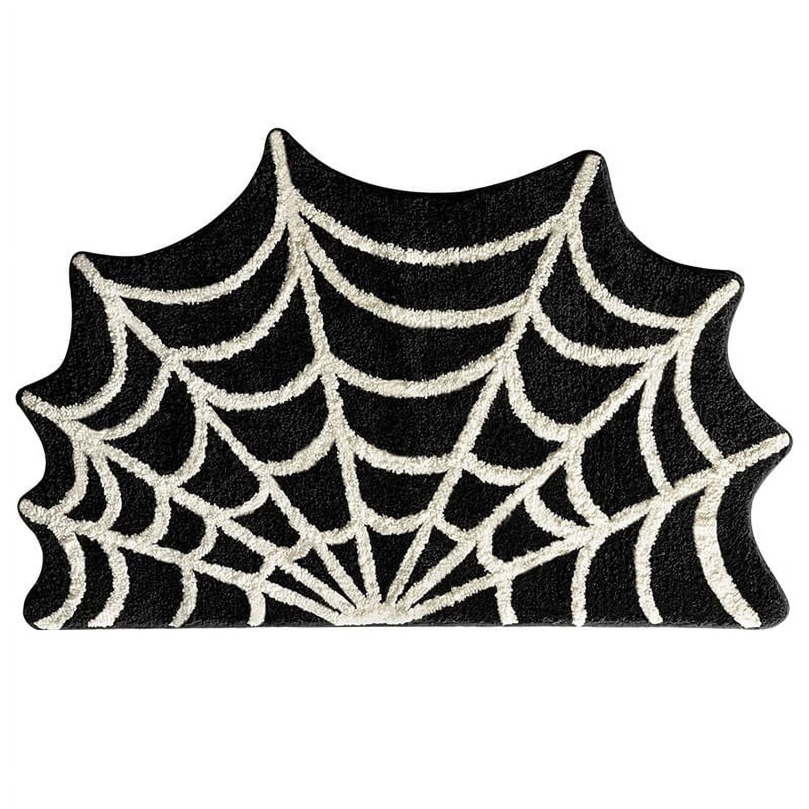 Spider Web Spooky Gothic Cute Fun Halloween Floor Mat Halloween Doormat, Spider Web Bath Mat Fall Thanksgiving Rugs for Indoor Outdoor Entrance Home Bathroom Living Room Decor