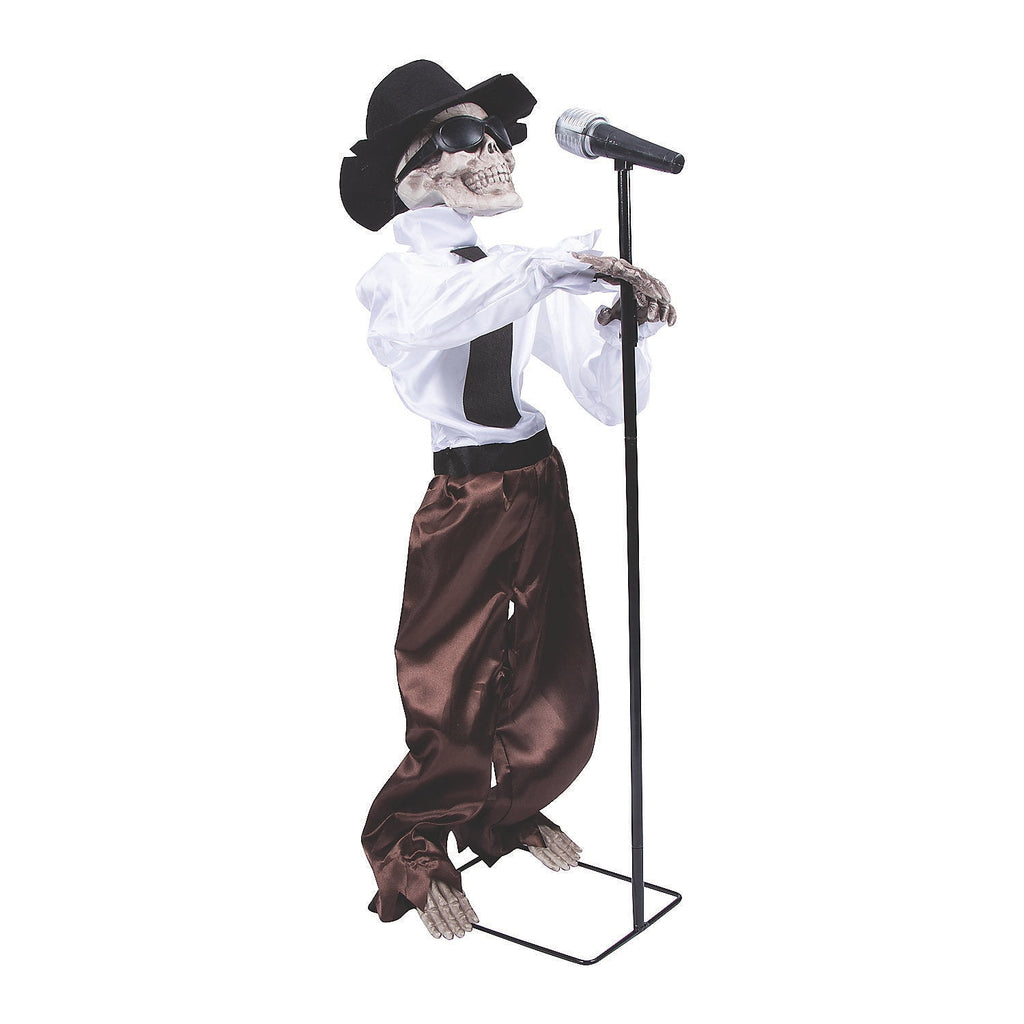 Standing Singing Skeleton (3 ft assembled height) - Halloween Animatronics Decor