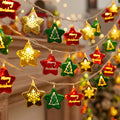 Stijggn Christmas String Lights Outdoor Christmas Decorations LED Xmas Warm White Lights Hanging Decors Battery Operated Indoor Window Lights for Yard and Patio Christmas Decor