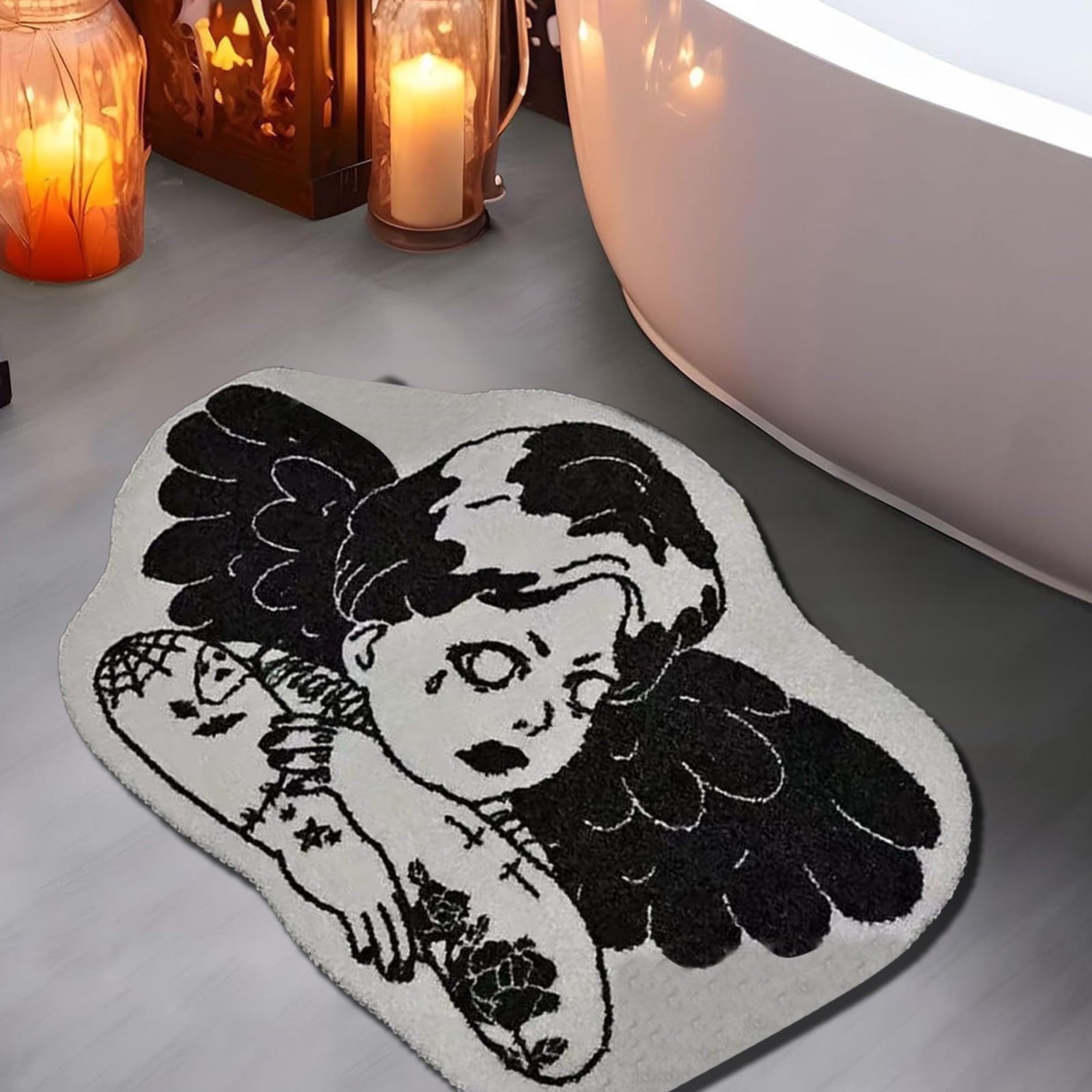 Stijggn Halloween Kitchen Mats for Floor Halloween Rugs Halloween Thanksgiving Decorations Doormat, Welcome Mats for Front Door,Spooky Outdoor Mats for Home Decor Holiday Decorative