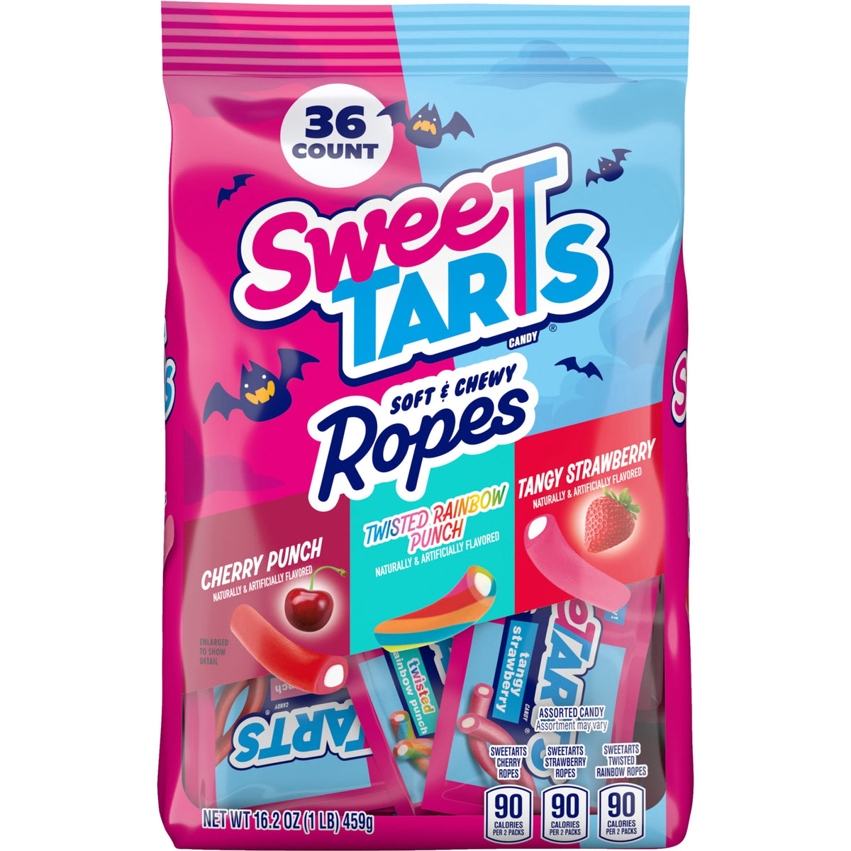 SweeTARTS Ropes, Halloween Candy Variety Mix Bag, Treat Size, 36 Count