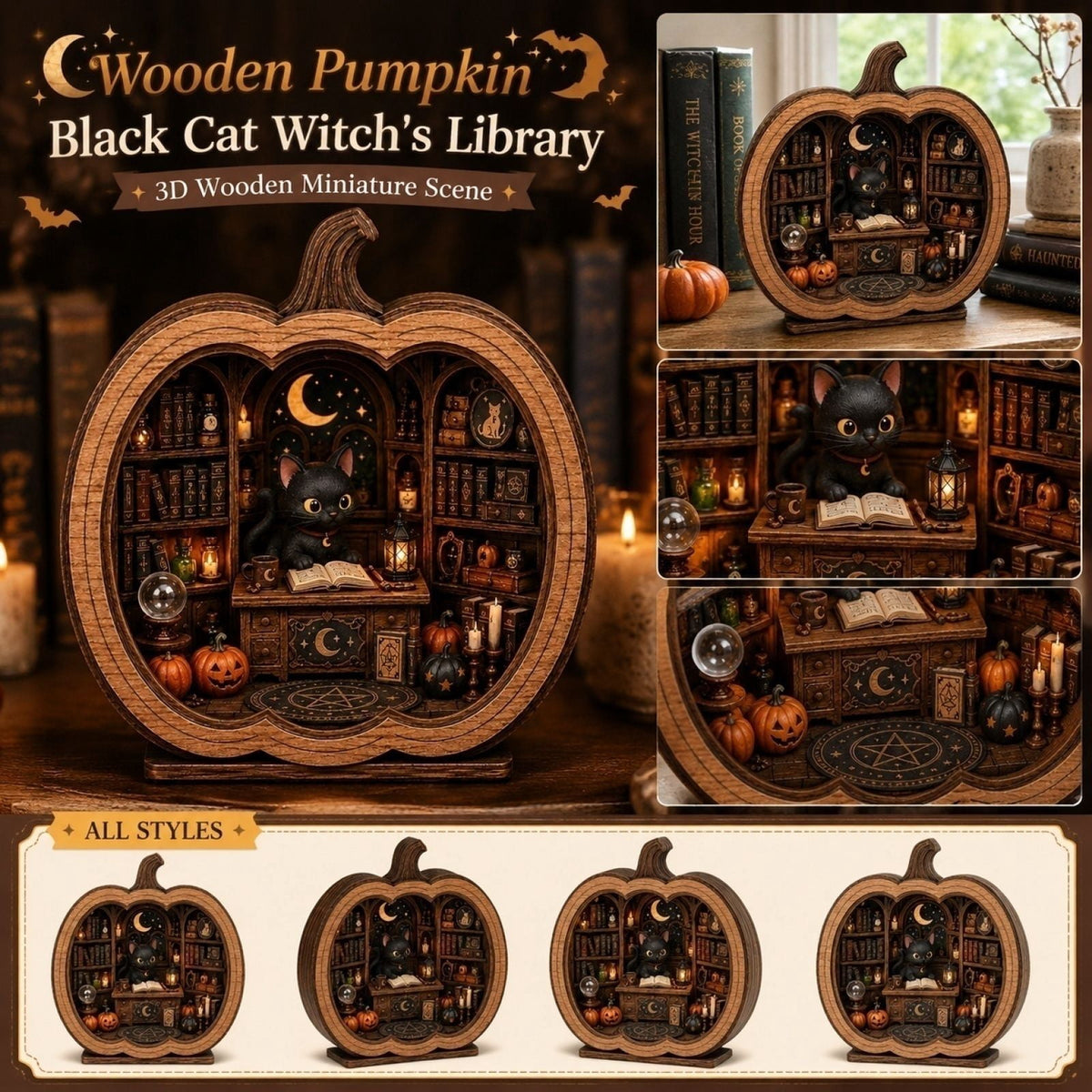 THOPBPRK Black Halloween Pumpkin Decoration for Home, Gothic Table Centerpiece Decor, Fall Figurine for Party and Seasonal Indoor Display