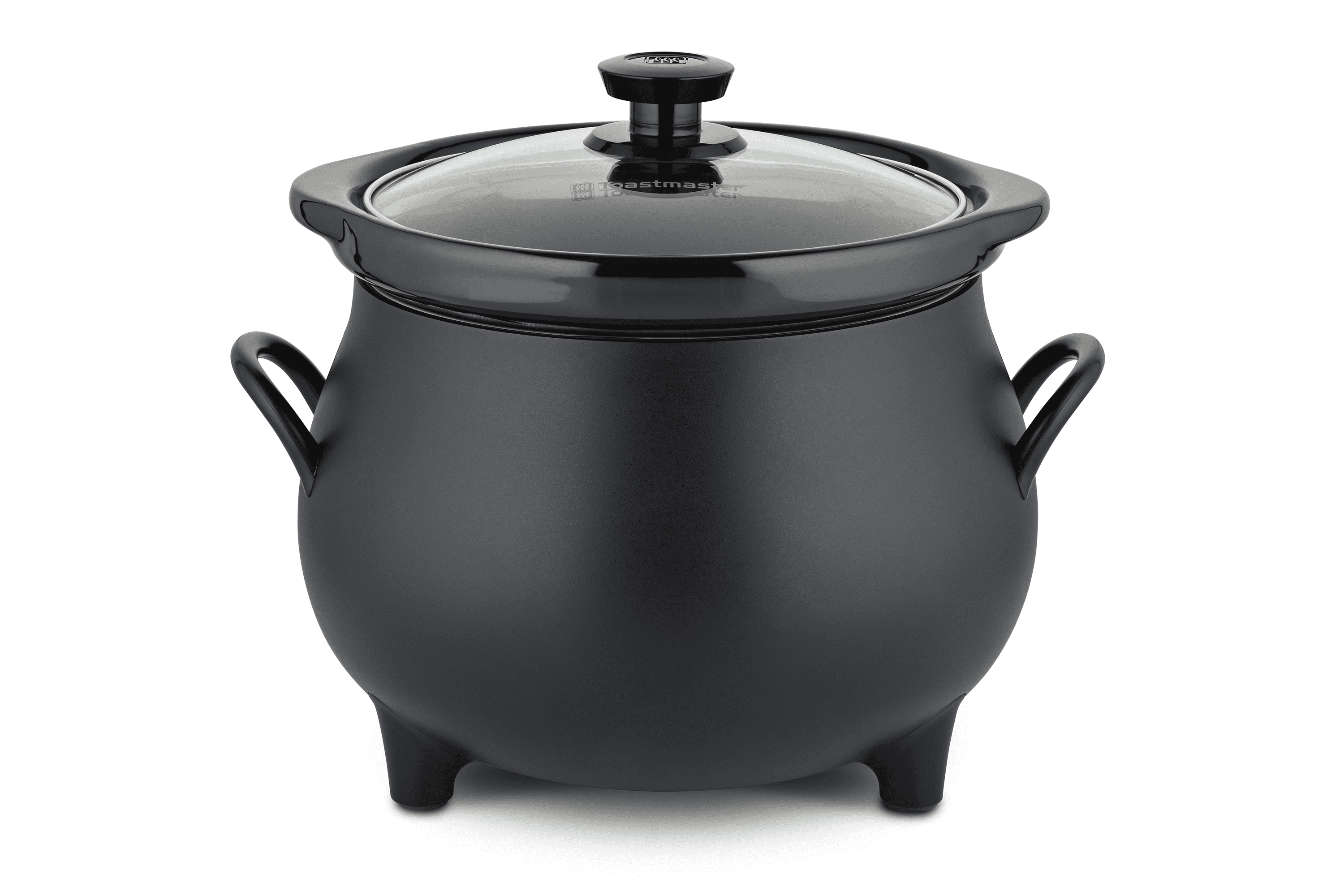 Toastmaster 4QT Black Cauldron Slow Cooker with Removable Crock and Glass Lid