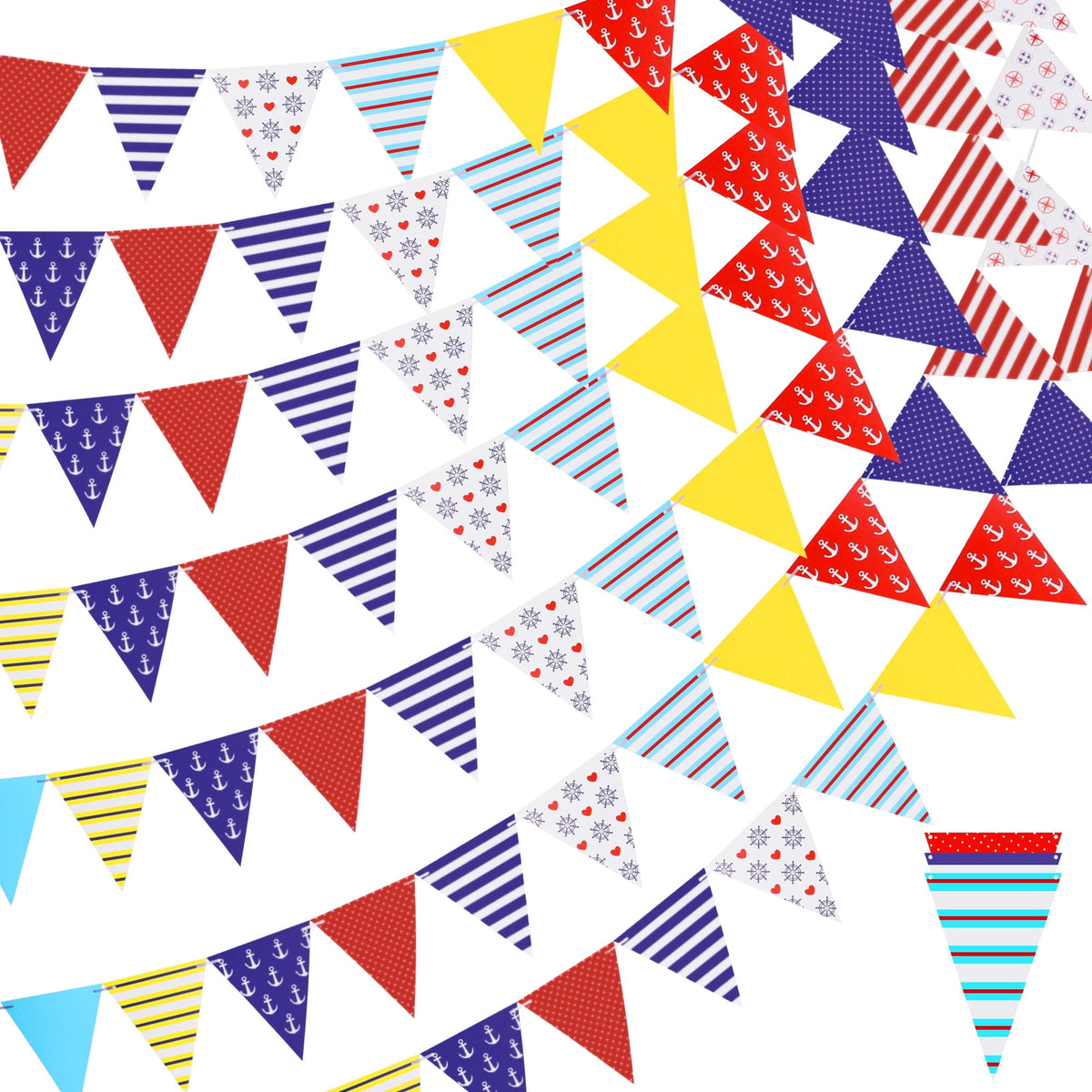 Tripumer 120 Pcs Triangle Flag Banner String for Halloween Decorations 164ft Birthday Hanging Flag for Birthday Party Mardi Gras Outdoor Event Decorations - Black+White+Orange