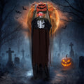 UBesGoo 6' Ghost with The Pumpkin Head Halloween Animated Animatronic Decoration, Halloween Pumpkin Skeleton Outdoors