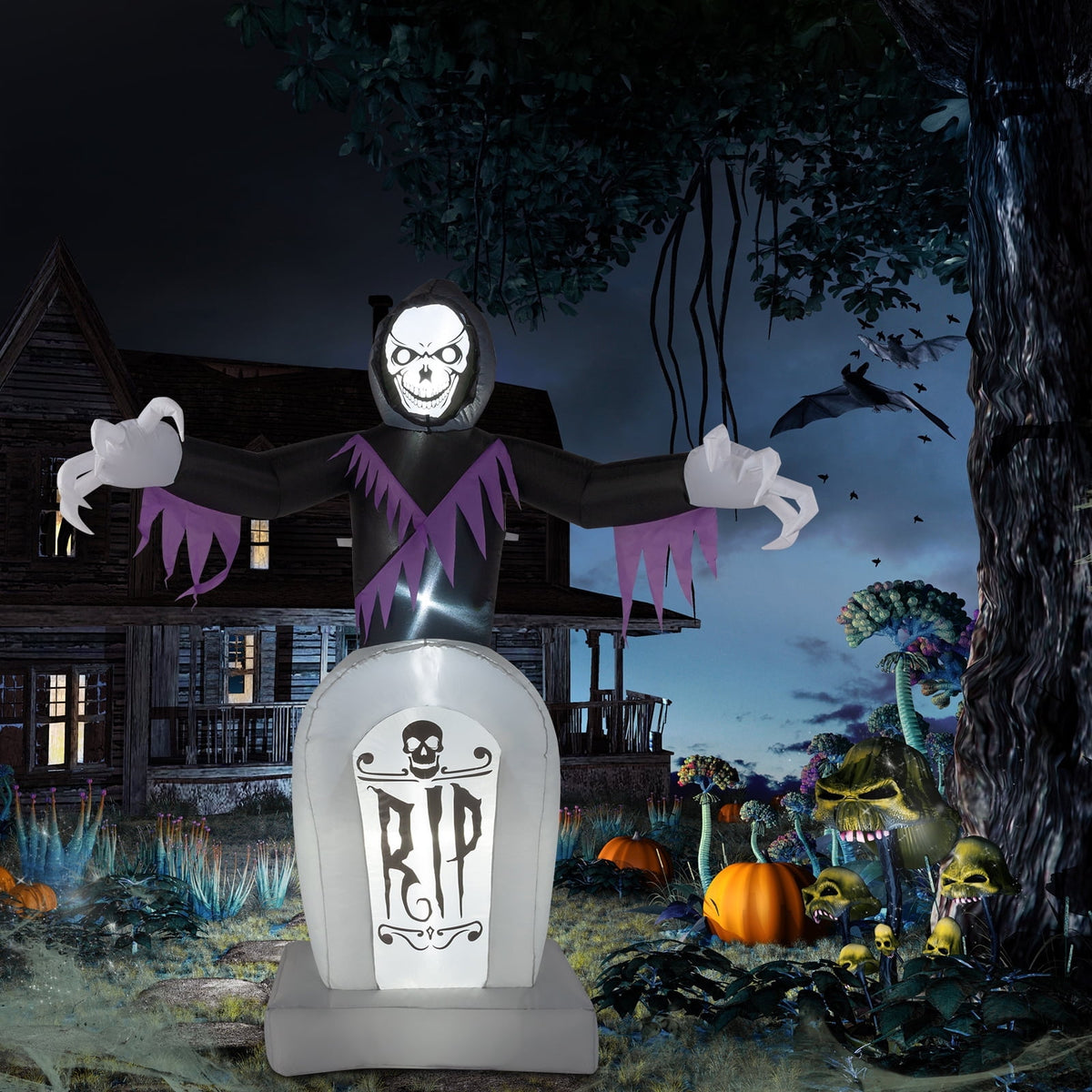 UBesGoo Inflatable Halloween Decoration 6 FT Reaper for Halloween Party Outdoor, Yard, Garden, Lawn Decorations