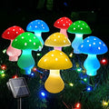 Upgraded Outdoor Solar Garden Lights,8 Pack LED Mushroom Outdoor 8 Modes Waterproof Solar Powered Landscape Cute Fairy String Light for Yard Patio Outside Decor（Multicolor）