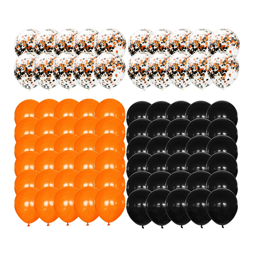 Uutvmp 80PCS Orange, Black, White Foil Confetti Balloons,12 inch Latex Balloon Inside for Halloween Party Decorations, Ghost Festival Party Scene Layout