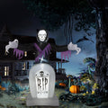 VINGLI Inflatable Halloween Outdoor Decorations, Blow Up Yard Decorations, Built-in LED Lights Décor for Indoor Home Party Garden Lawn Store, 6FT Death and The Grave