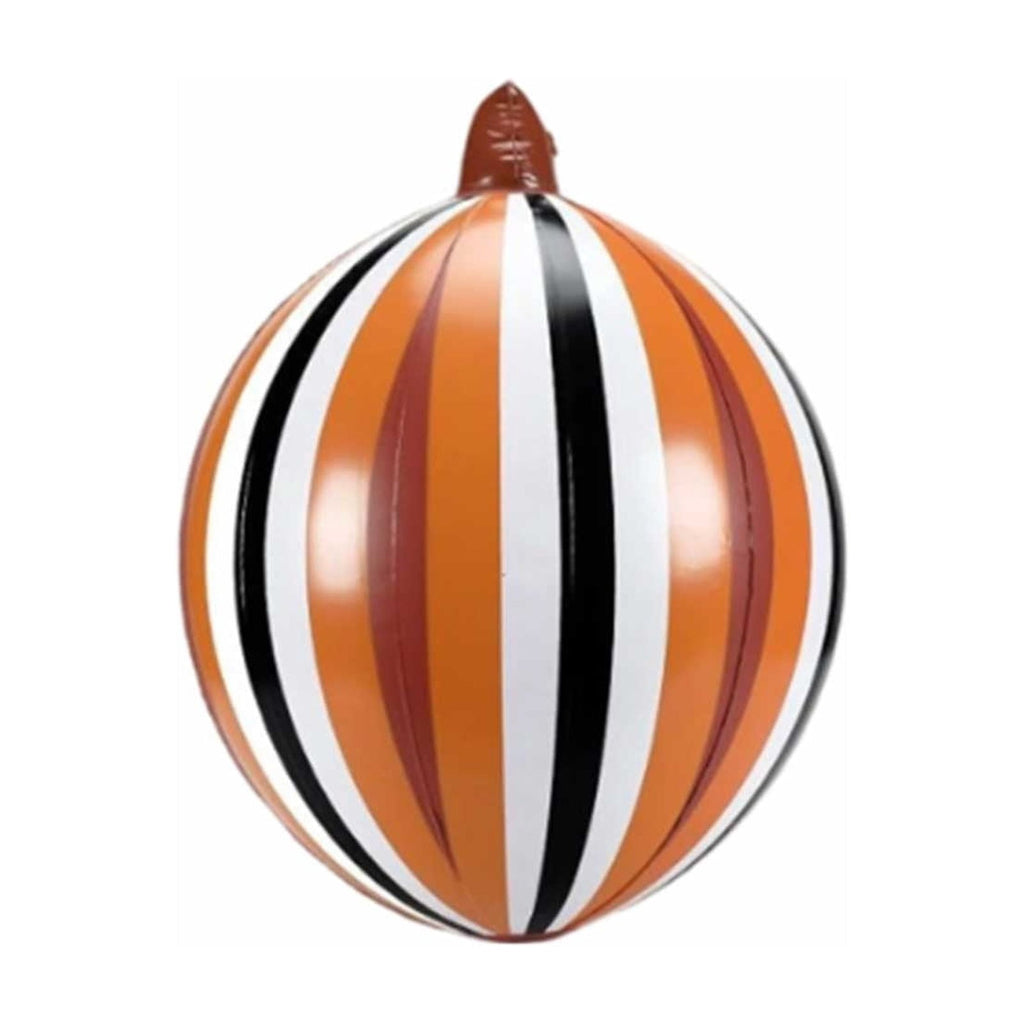 WEXOPE Halloween Stripe Foil Balloon, Large Pumpkin Inflatable Decoration for Fall Harvest Thanksgiving Party, Reusable Indoor Outdoor Celebration Decor,Orange