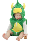 WIBACKER 0-24M Baby Boy Dinosaur Costume for Themed Parties and Halloween, Flannel Hooded Outfit Suit