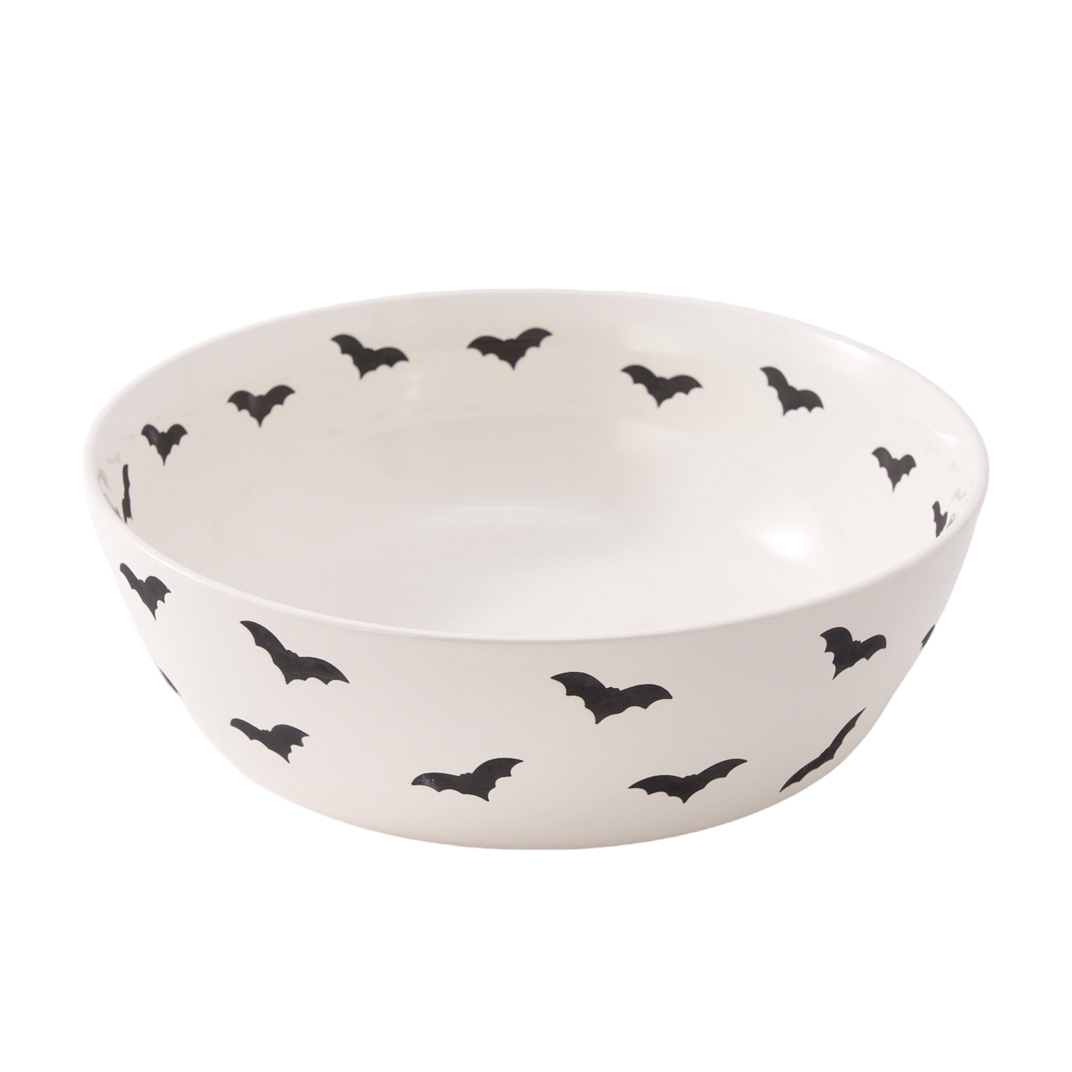 Way To Celebrate Halloween Bat White Ceramic Serving Bowl