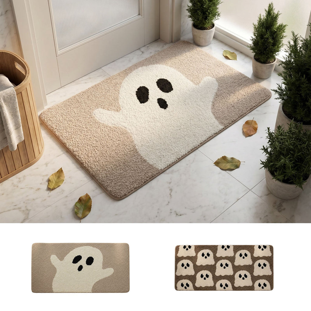 WWC Halloween Door Mat, 32x20 inch Halloween Decor Thick Non Slip Ghost doormat, Entryway Rug for Fall Party Indoor Outdoor Front Porch