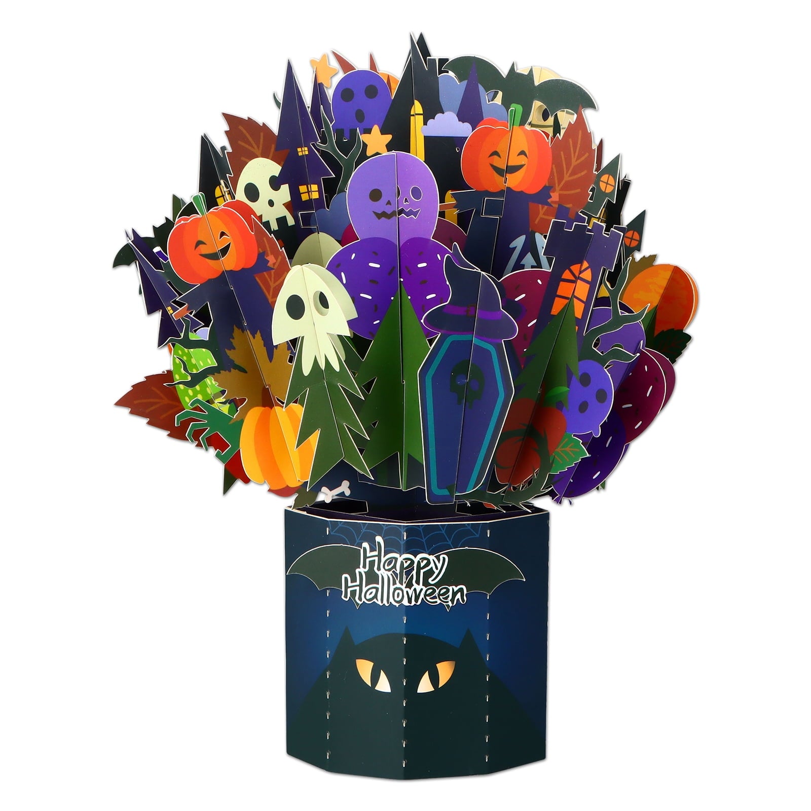 WaaHome Halloween Pop Up Card 3D Spooky Pumpkin Halloween Greeting Pop Up Cards Happy Halloween Cards with Envelope&Notecard Funny Halloween Gifts Card for Kids Adults Boyfriend Girlfriend Party Favor