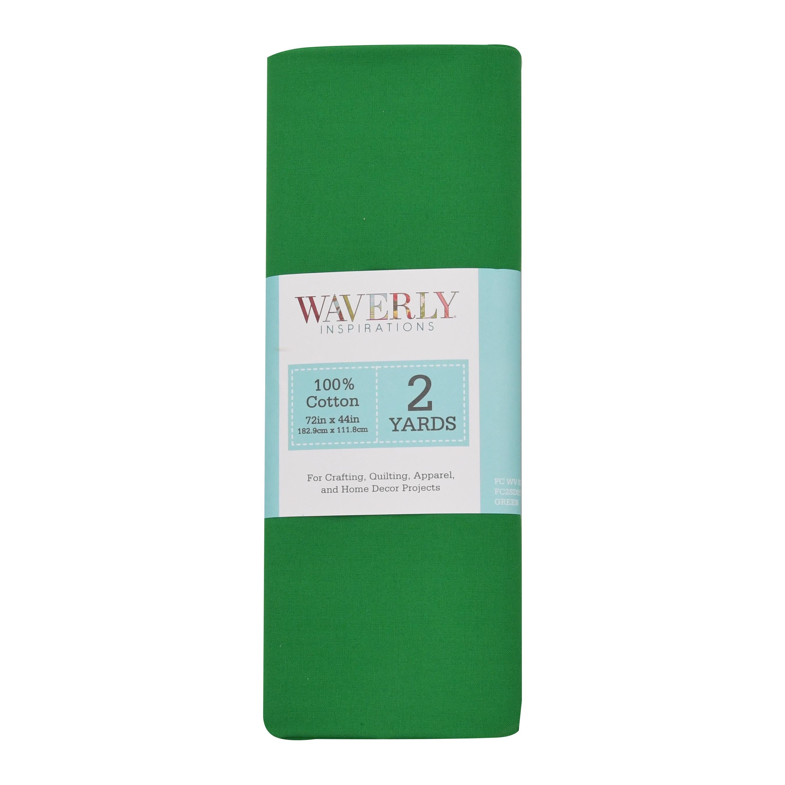 Waverly Inspirations 44" x 2 yards 100% Cotton Printed Sewing & Craft Fabric, Green