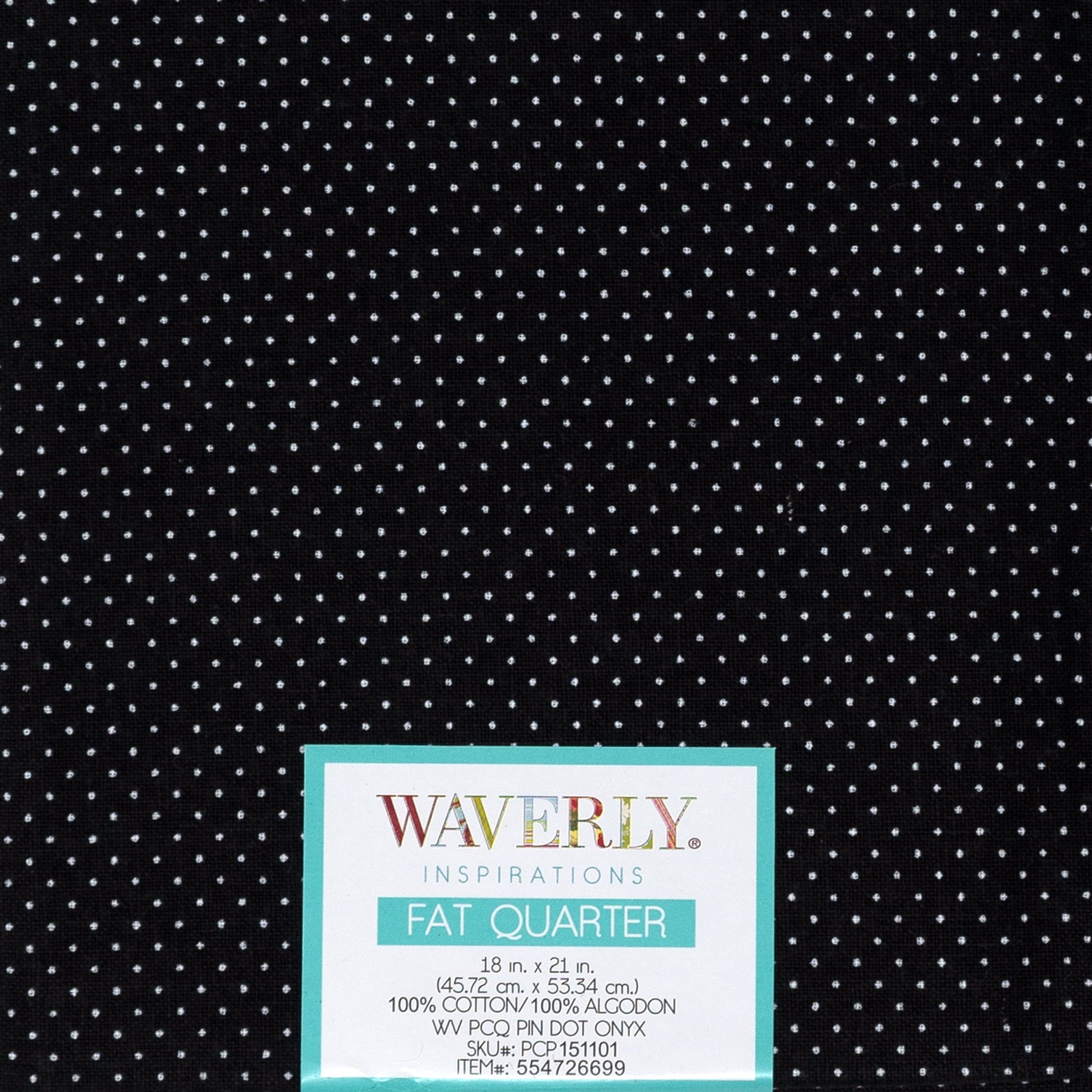Waverly Inspirations Cotton 18" x 21" Fat Quarter PINDOT ONYX Print Fabric, 1 Each