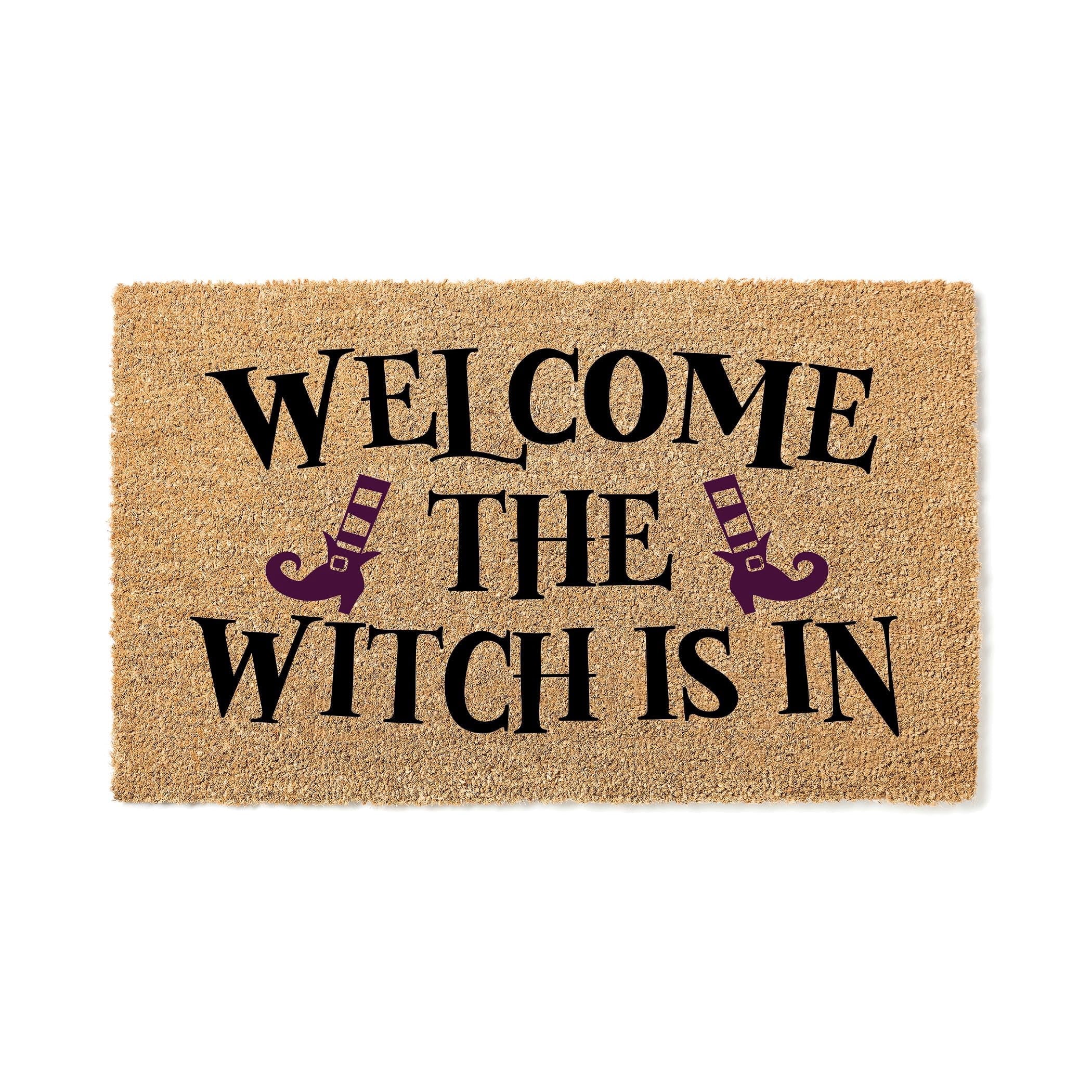 Welcome The Witch Is In Door Mat | Funny Doormat | Welcome Mat | Halloween Decor | Funny Door Mat | Home Doormat | Halloween Mat