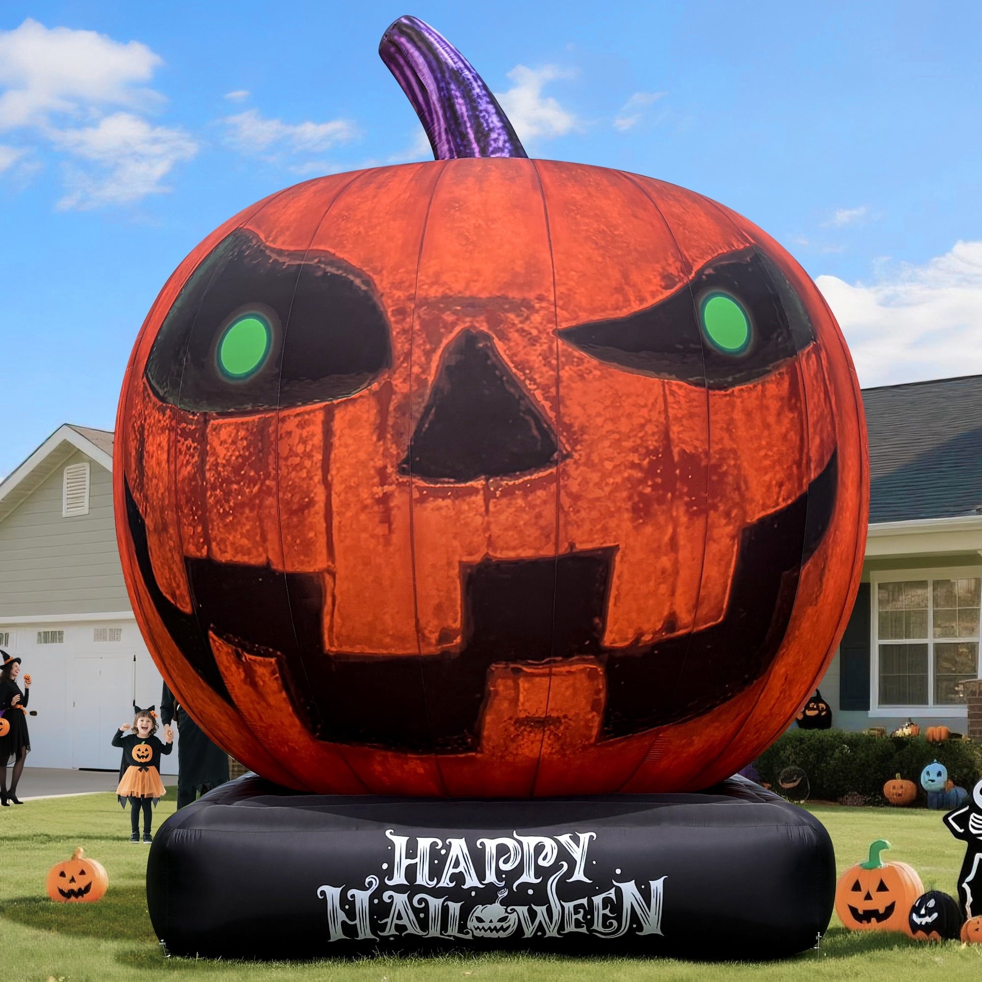 Wellcomer 20ft Giant Inflatable Pumpkin with Blower - Halloween Outdoor Decor