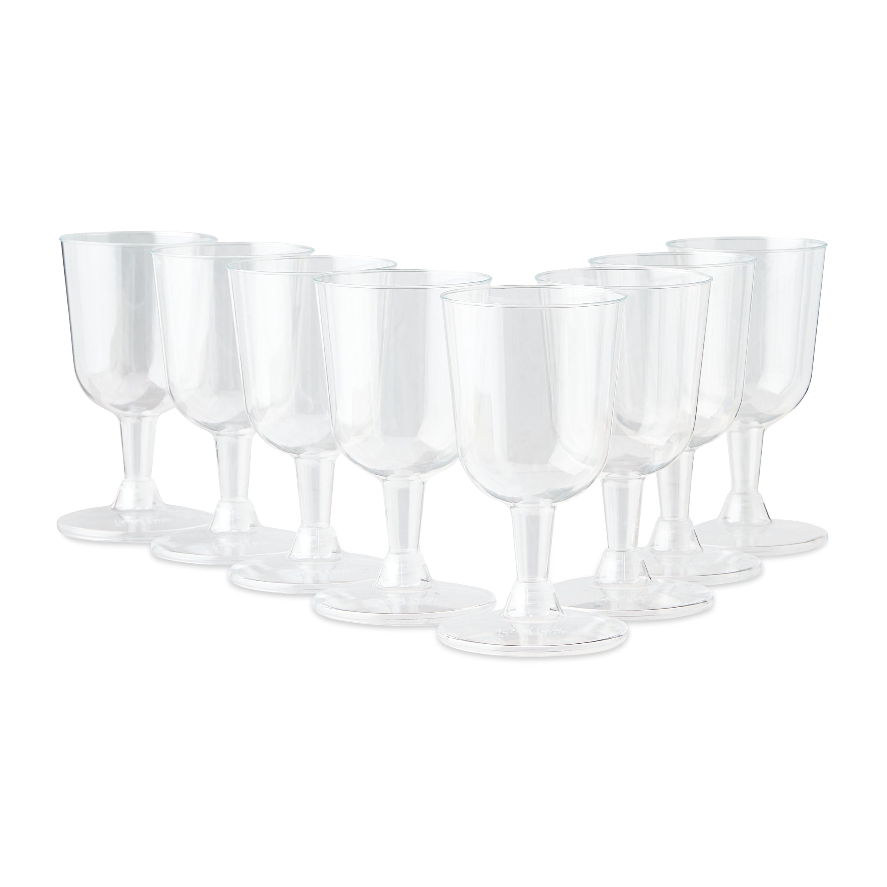 Way To Celebrate Clear Plastic Wine Glasses, 8 Count, 6.3 fl oz, 4.84 in x 2.64 in