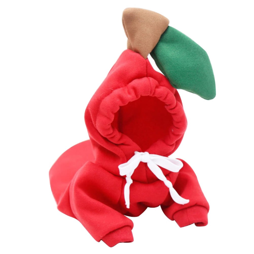 Winter Warm Plush Dog Hoodie, Heart‑Shaped Pet Cosplay Outfit for Small Dogs