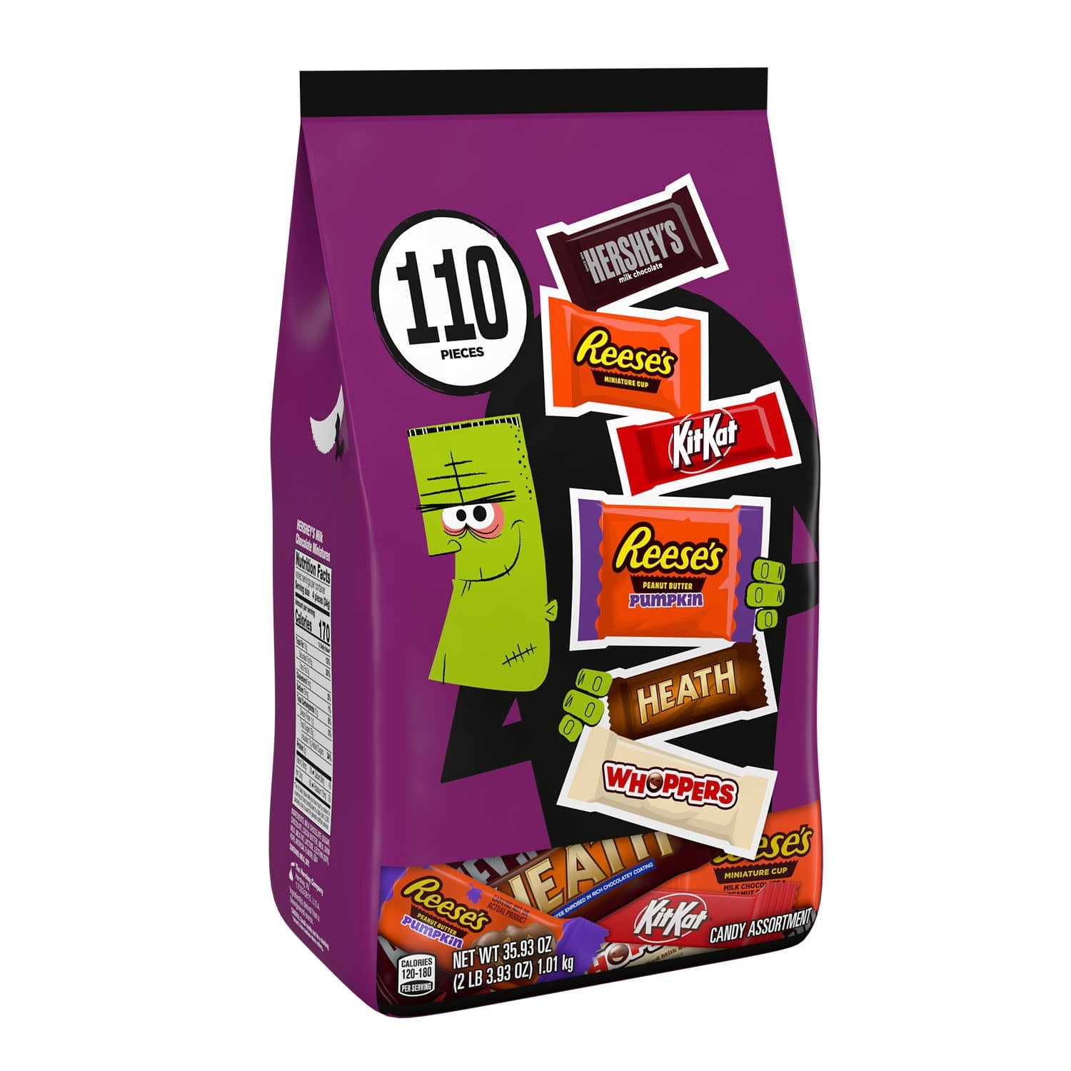 Hershey Assorted, Halloween Candy Bulk Variety Bag, 35.93 oz (110 Pieces)