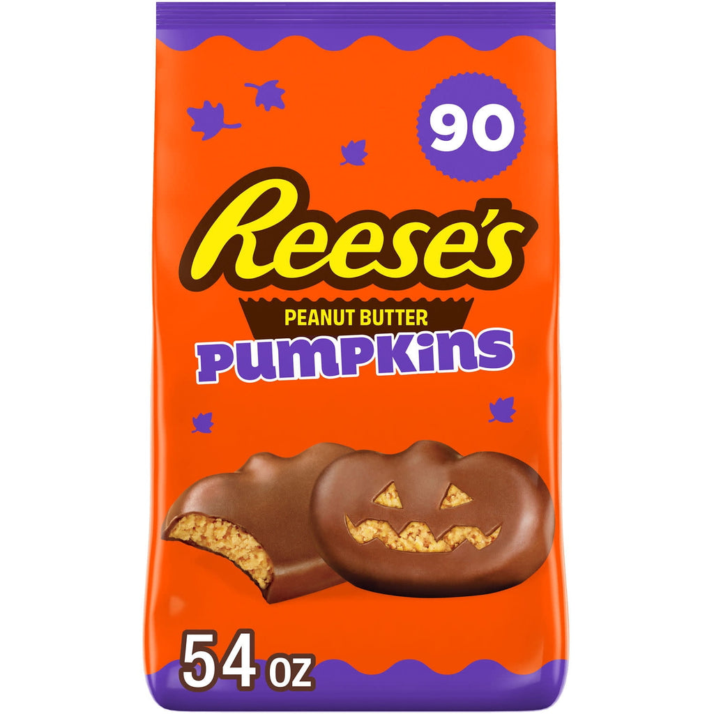 Reese's Milk Chocolate Snack Size Peanut Butter Cups Halloween Candy, Bulk Bag 54 oz, 90 Pieces