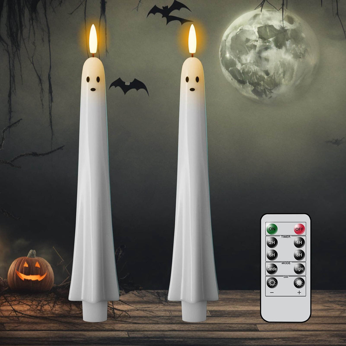 XGFHYJEH Halloween Decorations LED Candle Lights, 3pc Pumpkin Lantern, Halloween Indoor Decor, Halloween Table Decoration Ornament for Home Room Party