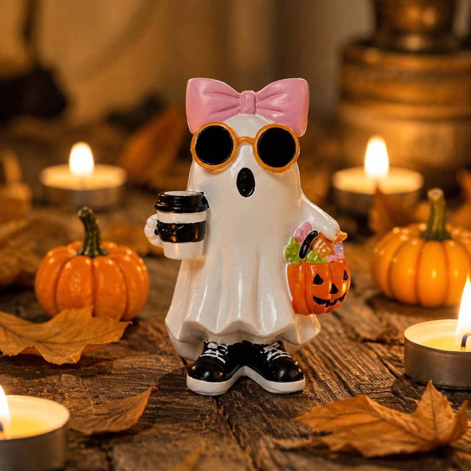 XGFHYJEH Halloween Decorations LED Candle Lights, 3pc Pumpkin Lantern, Halloween Indoor Decor, Halloween Table Decoration Ornament for Home Room Party
