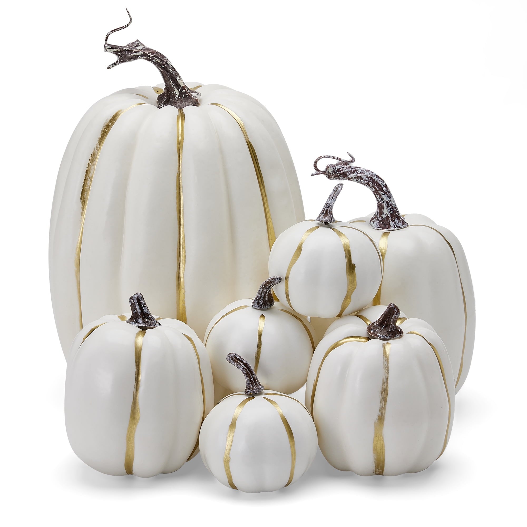Xsylife 7Pcs Assorted Sizes Halloween Pumpkin Model Artificial Craft Fall Harvest Thanksgiving Decoration