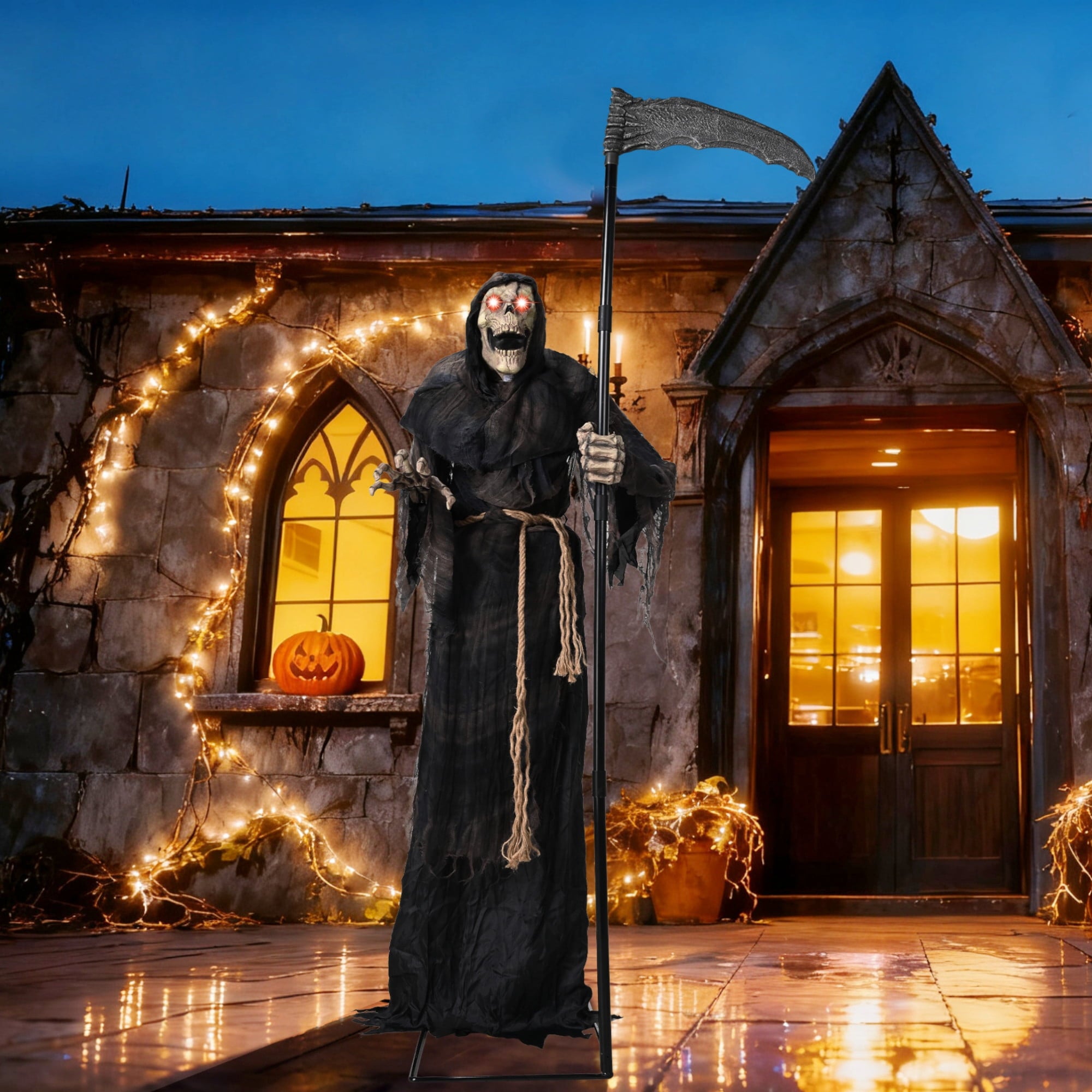 Yescom 9ft Flying Witch with Vulture & Owl Skeleton Halloween Outdoor Décor 2026