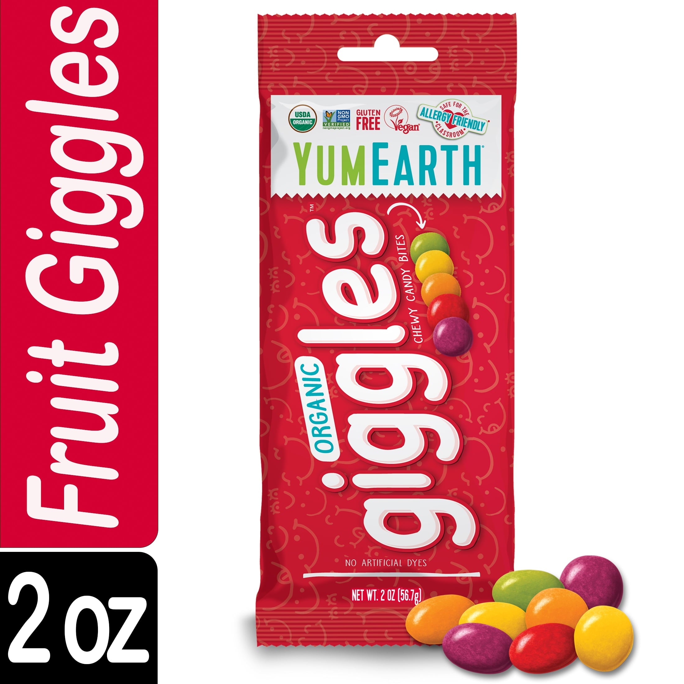 YumEarth Organic, Gluten-Free Fruit Flavor Giggles, 2 oz Bag