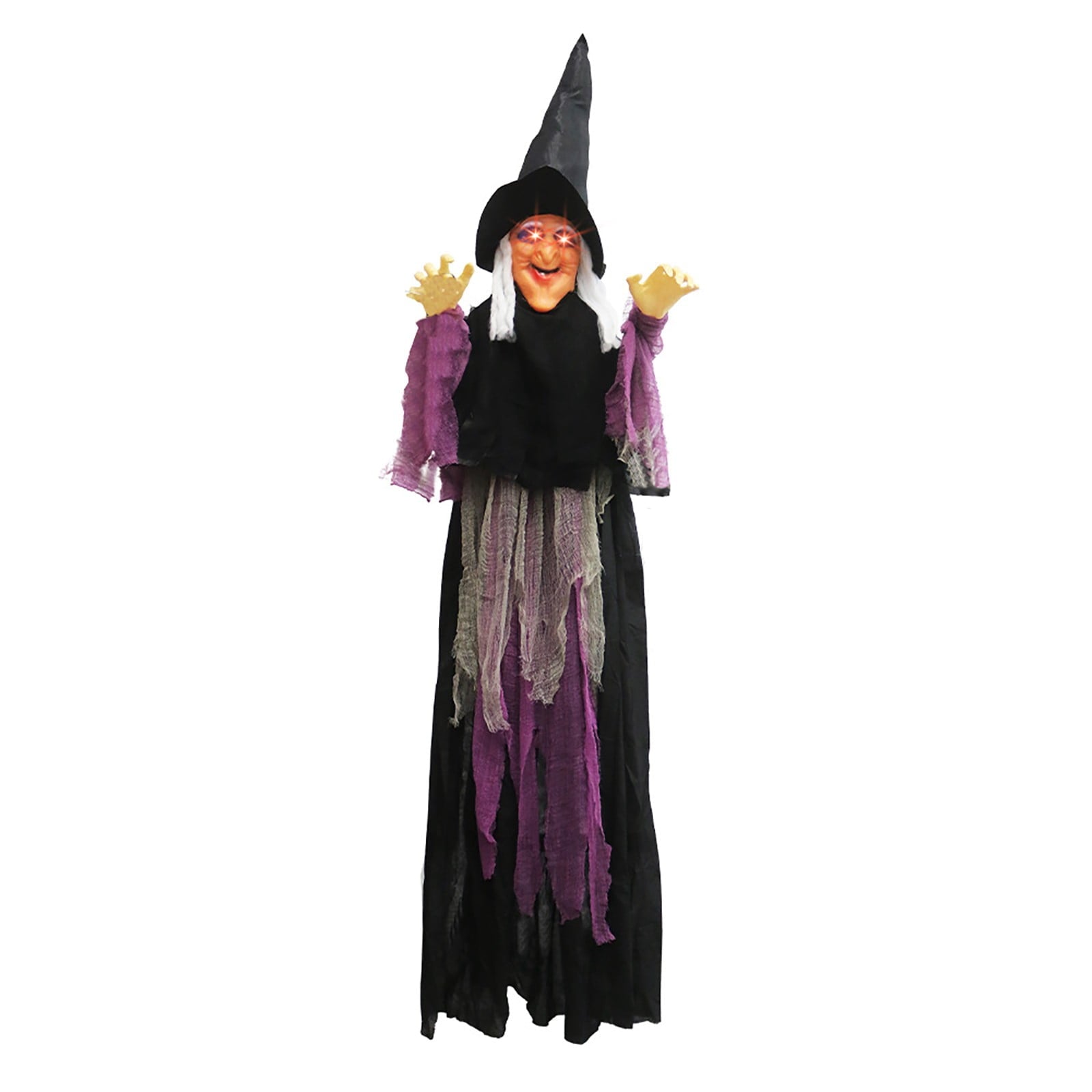 ZTTD Life Size Hanging Witch Halloween Decor (71 Inches) | Sound & Touch Activated Talking Halloween Decorations | Witch Props Excellent Choice for Haunted House | Indoor & Outdoor Animated Prop