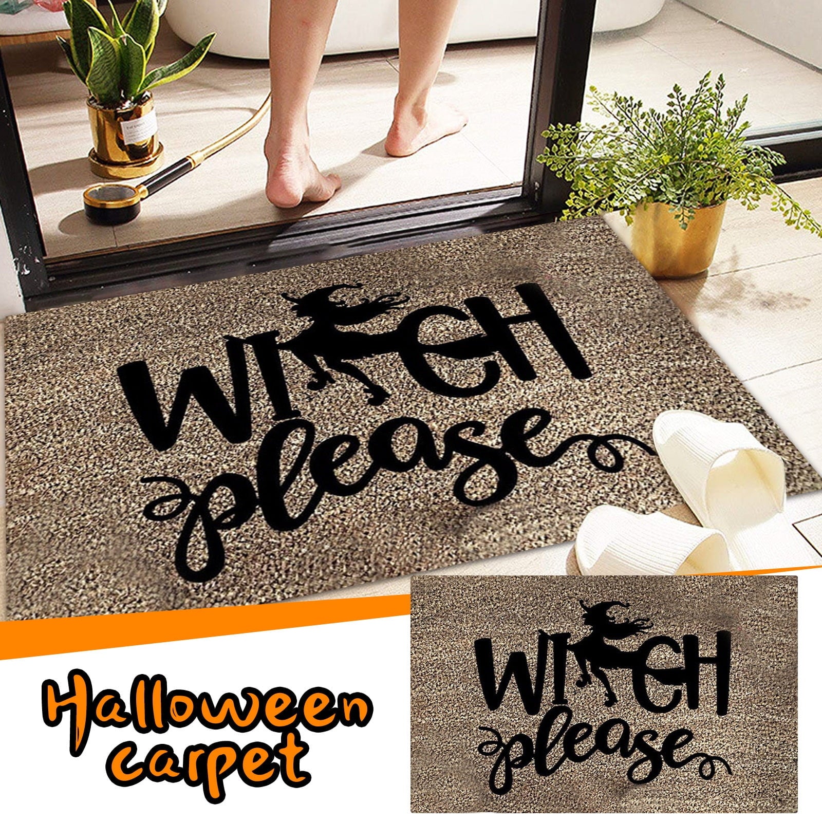 ZToonmas 15" x 23" Vintage Halloween Rugs, Halloween Horror Print Outdoor Rugs Floor Mat Hallway Kitchen Foot Mat Soft Non-Slip