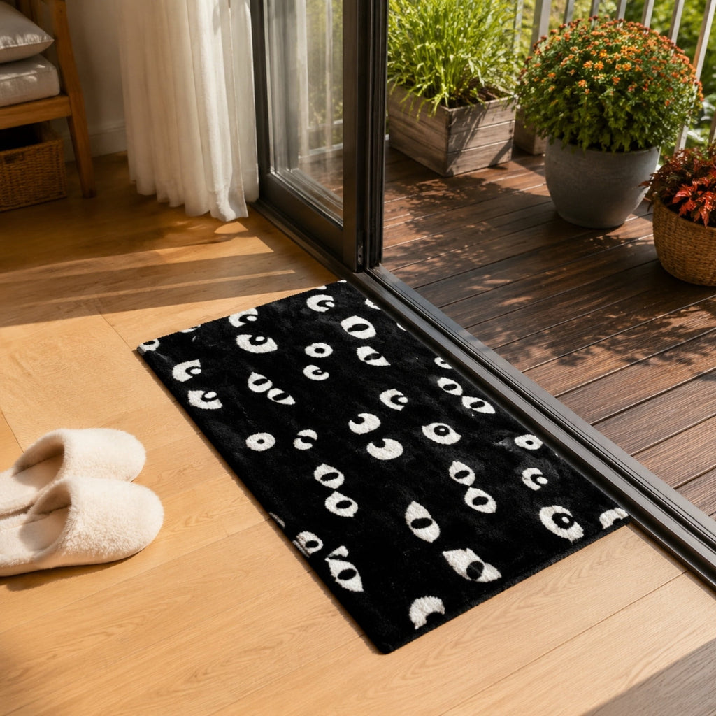 Halloween Eye Pattern Faux Coir Doormat, Non Slip Coir Door Mat for Front Door Entryway, Indoor Outdoor Welcome Rug for Bathroom Kitchen Patio Porch Decor, 20" x 31.5"