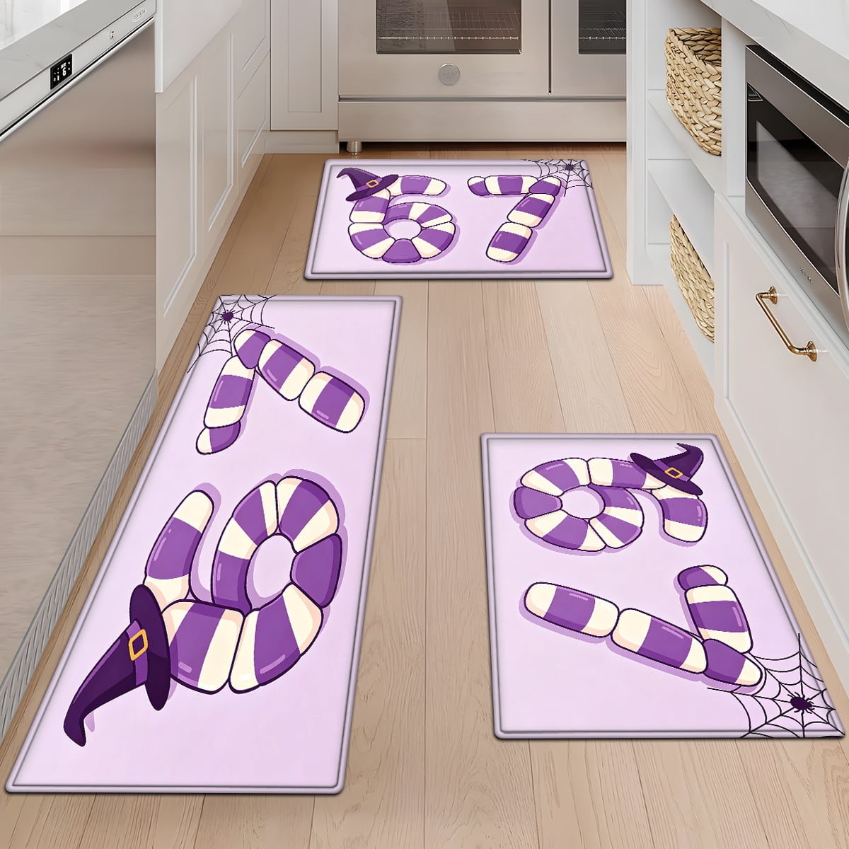 CCTFS Halloween Skeletons Holding Hot Drinks Household 1Pc Flannel Mat and Kitchen Rugs,Soft Non-slip for Bedroom Entryway