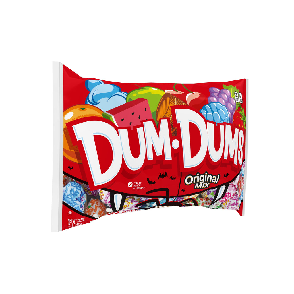 Dum Dums Original Mix Assorted Halloween Lollipops and Suckers, Hard Party Candy Bags, 200 Count