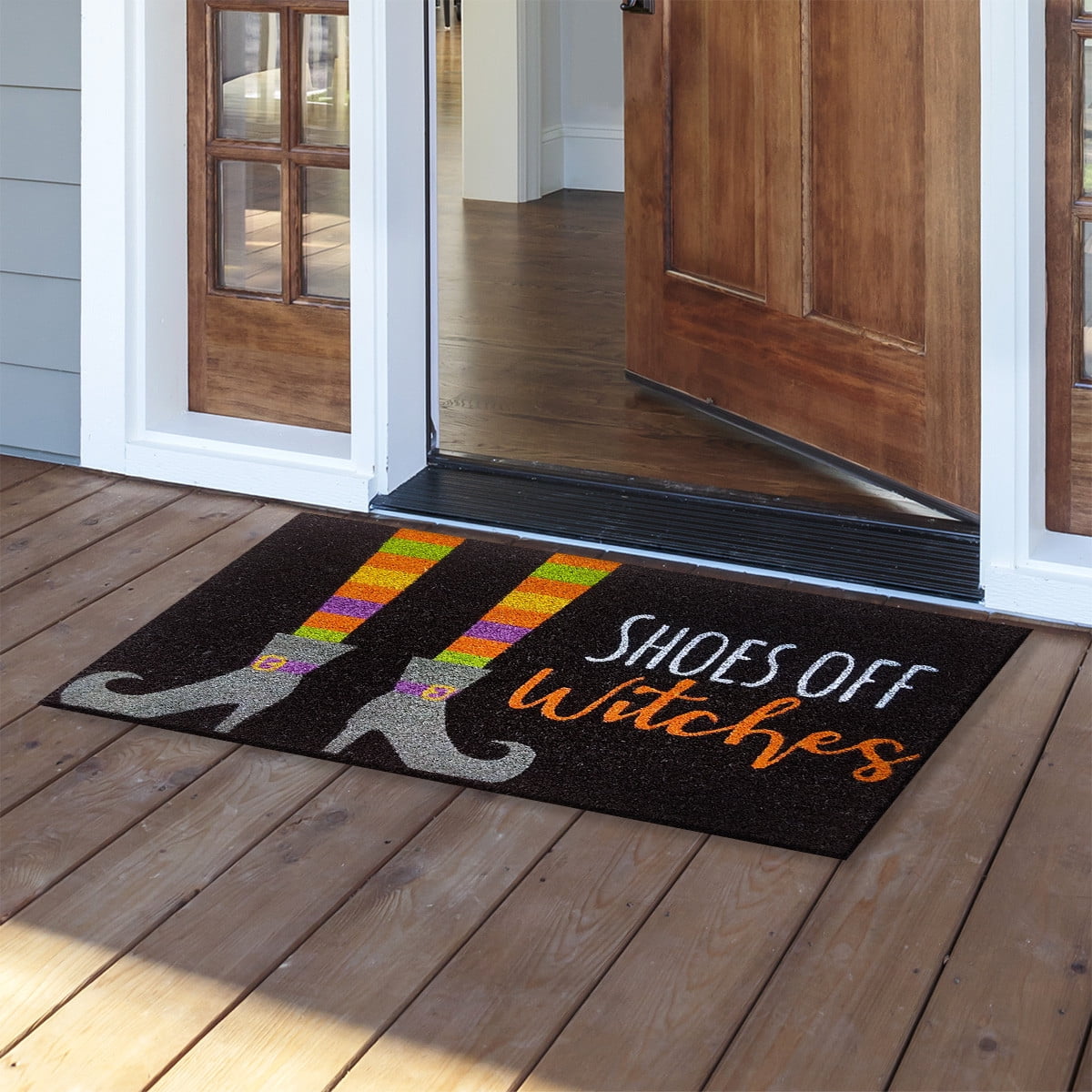 Briarwood Lane Everyday Halloween Coir Doormat 30x18 Shoes Off Witches For Halloween Coir Doormat