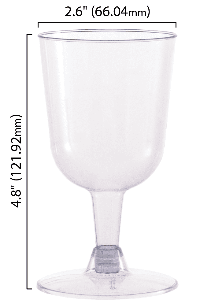 Way To Celebrate Clear Plastic Wine Glasses, 8 Count, 6.3 fl oz, 4.84 in x 2.64 in