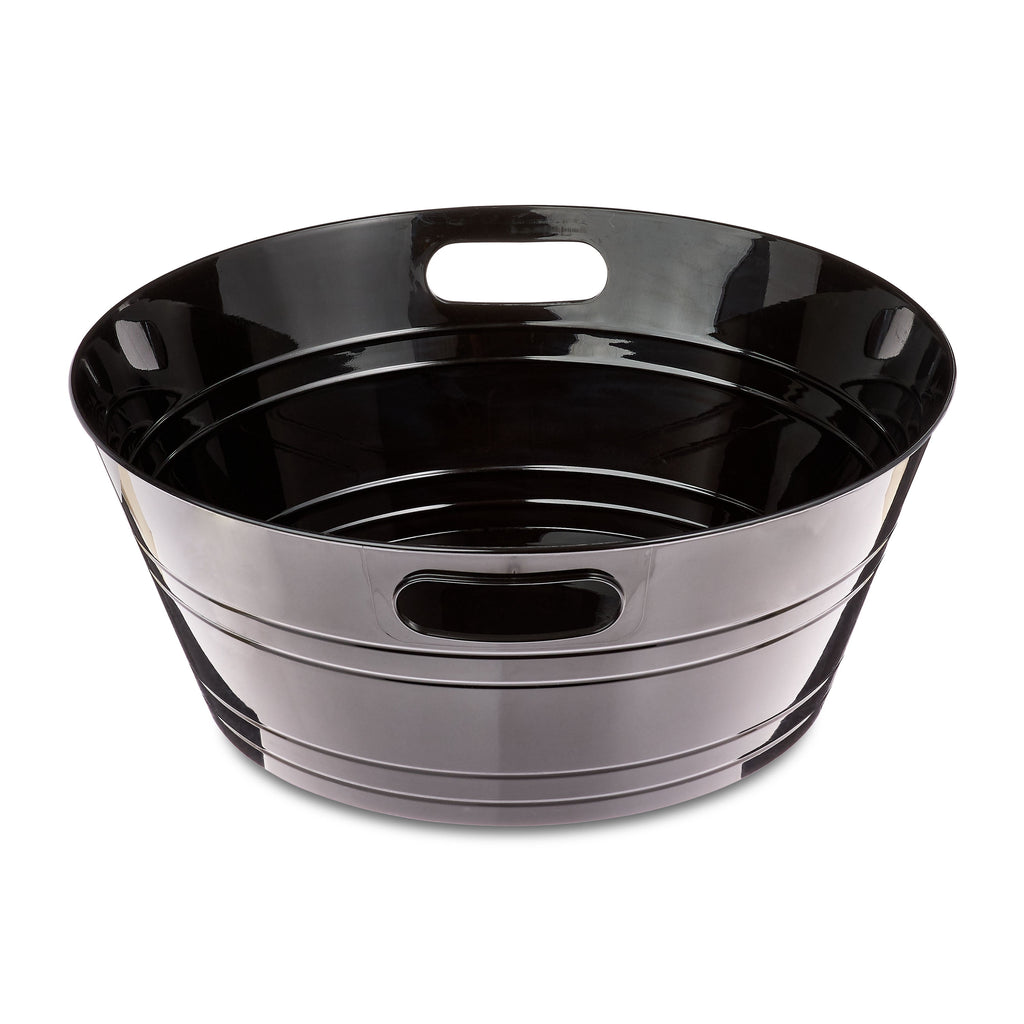 Way To Celebrate Black Plastic Party Tub with Handles, 17.6 in, 420 oz